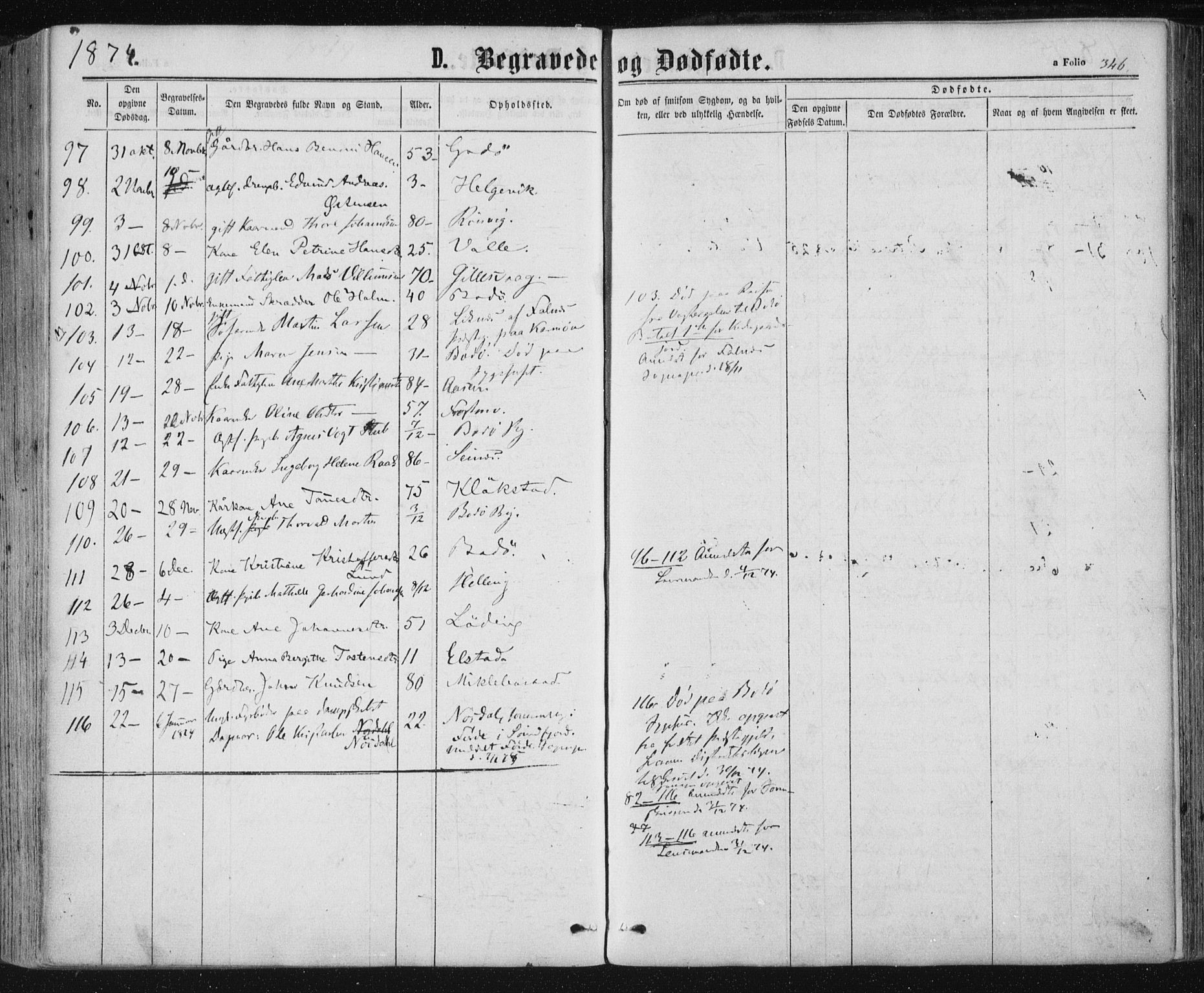 Ministerialprotokoller, klokkerbøker og fødselsregistre - Nordland, AV/SAT-A-1459/801/L0008: Parish register (official) no. 801A08, 1864-1875, p. 346