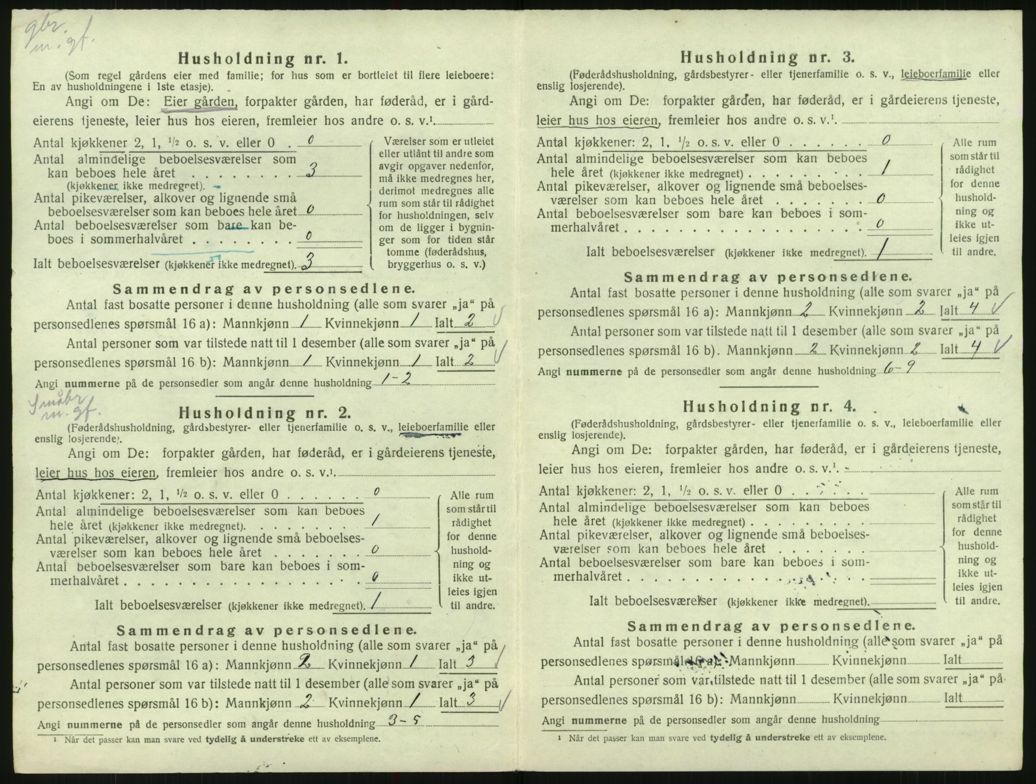 SAK, 1920 census for Bykle, 1920, p. 22