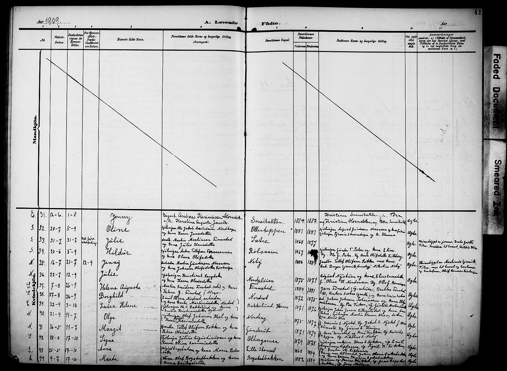 Elverum prestekontor, AV/SAH-PREST-044/H/Ha/Haa/L0016: Parish register (official) no. 16, 1903-1912, p. 41