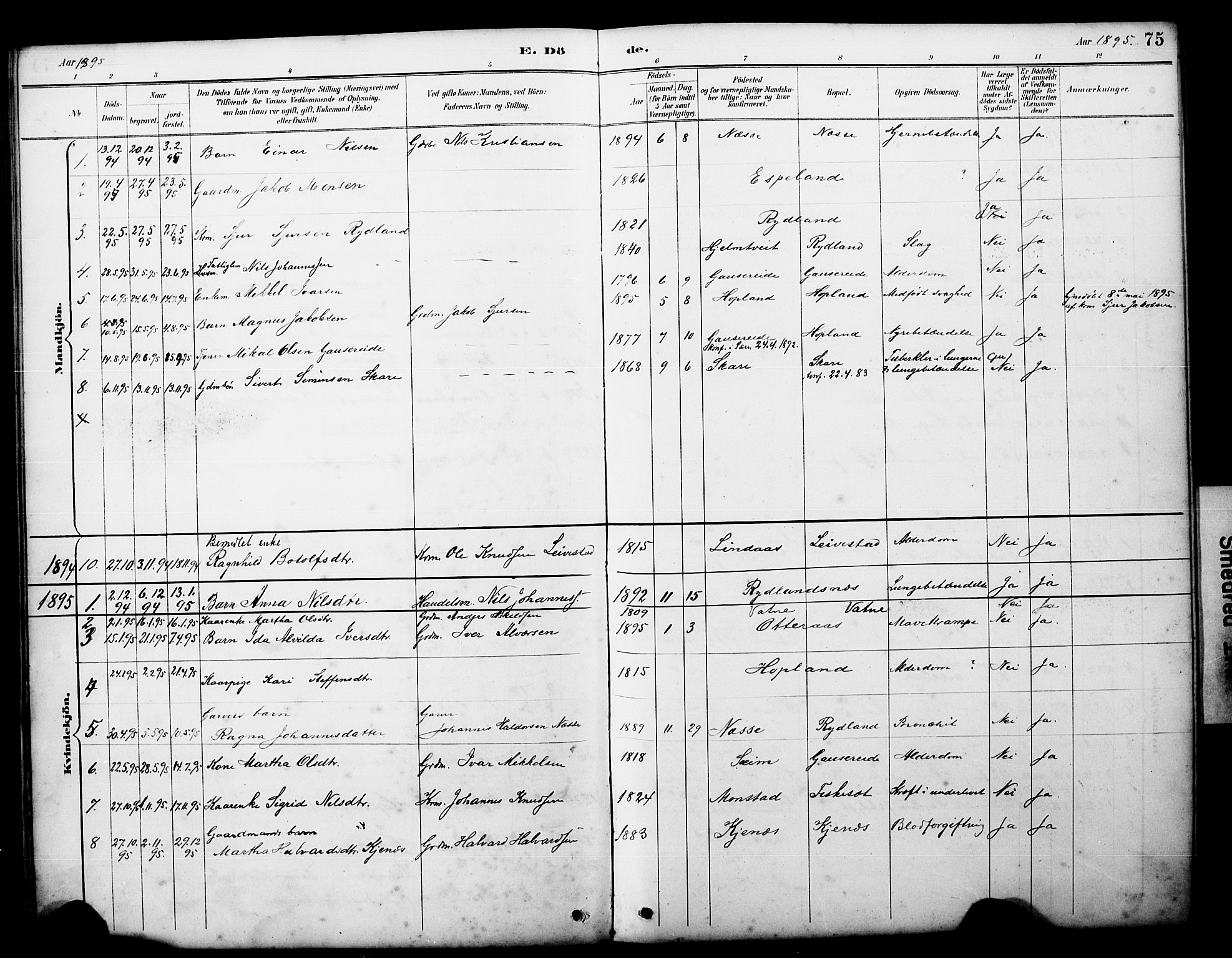 Alversund Sokneprestembete, SAB/A-73901/H/Ha/Hab: Parish register (copy) no. D 3, 1890-1908, p. 75