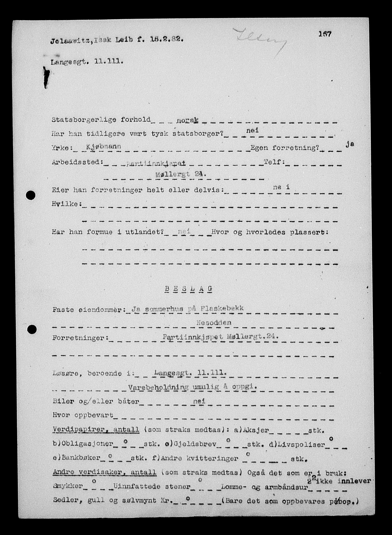 Justisdepartementet, Tilbakeføringskontoret for inndratte formuer, AV/RA-S-1564/H/Hc/Hcc/L0948: --, 1945-1947, p. 76
