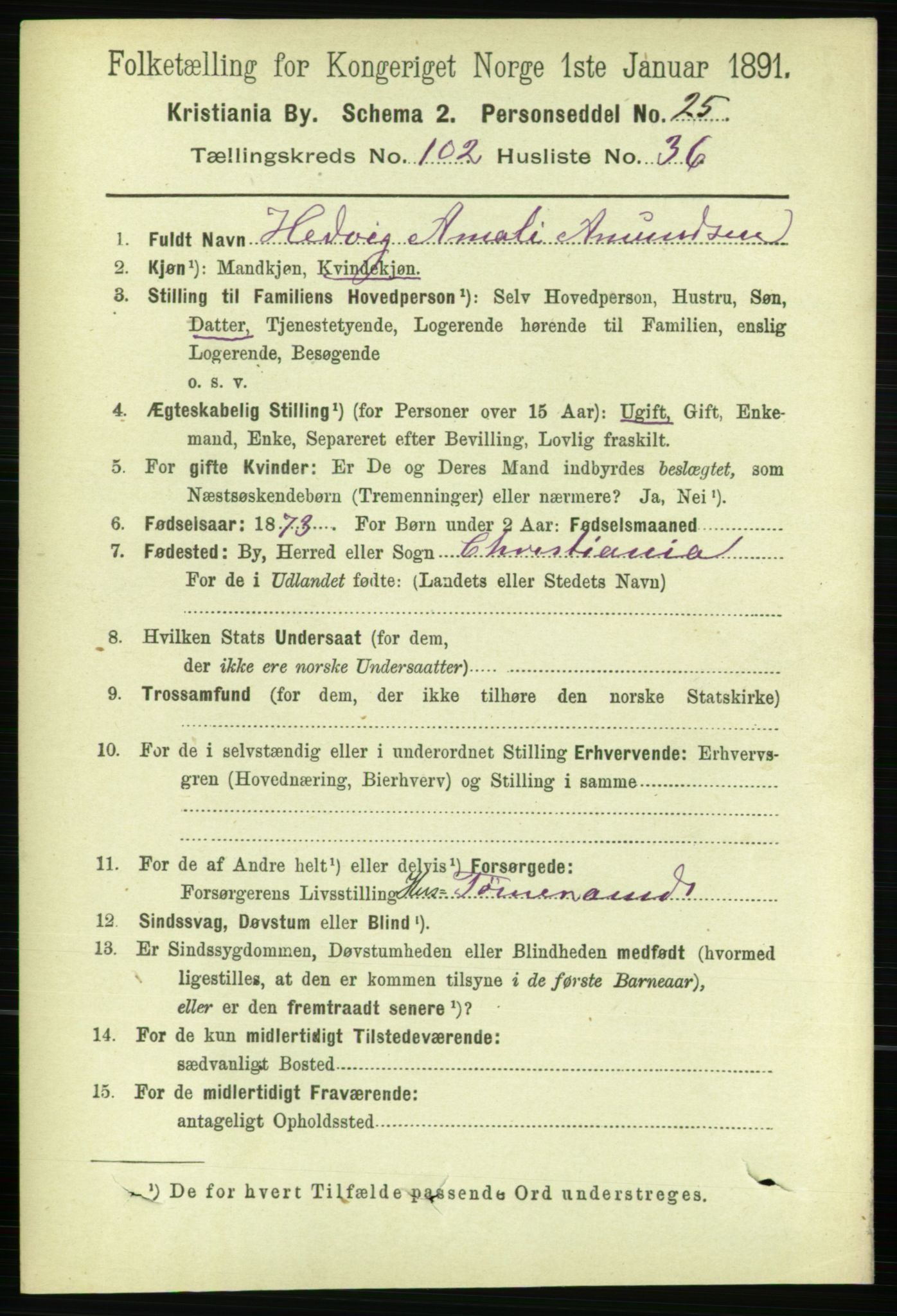 RA, 1891 census for 0301 Kristiania, 1891, p. 51312