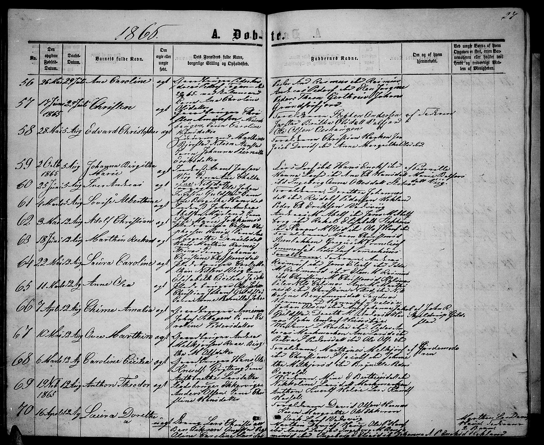 Ministerialprotokoller, klokkerbøker og fødselsregistre - Nordland, SAT/A-1459/888/L1266: Parish register (copy) no. 888C04, 1864-1877, p. 27