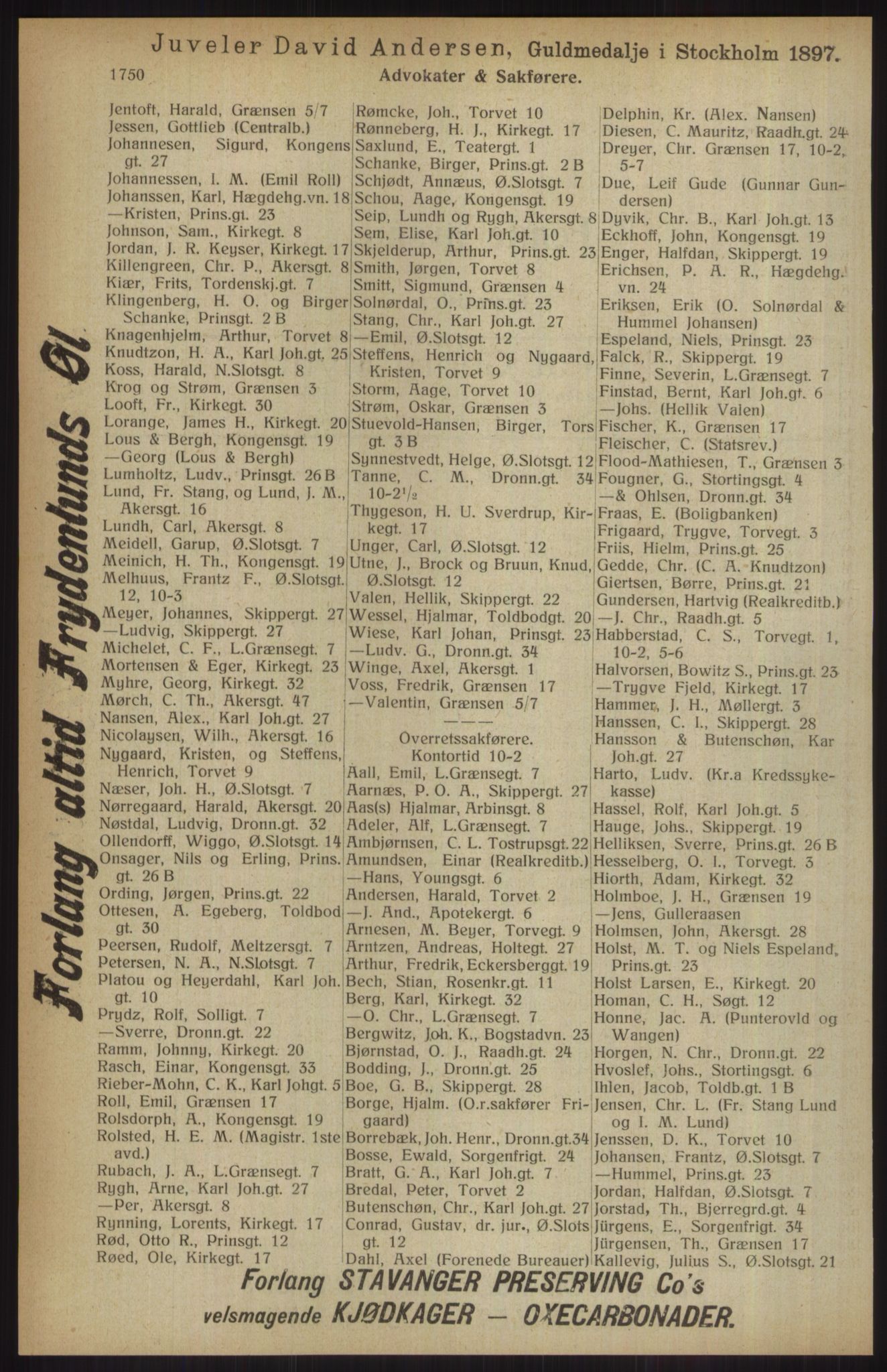 Kristiania/Oslo adressebok, PUBL/-, 1914, p. 1750
