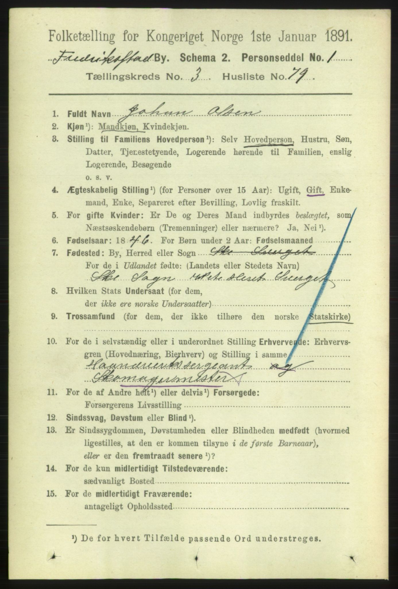 RA, 1891 census for 0103 Fredrikstad, 1891, p. 6087