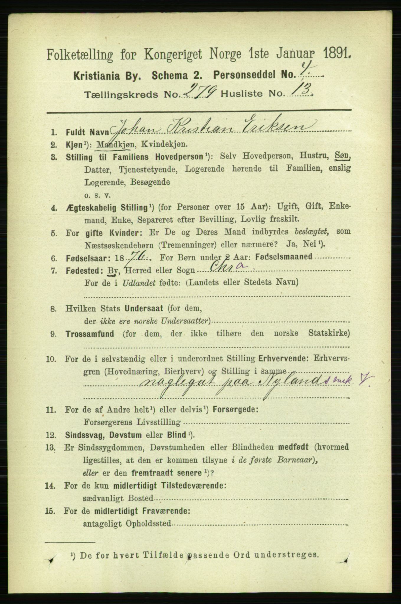 RA, 1891 census for 0301 Kristiania, 1891, p. 169621