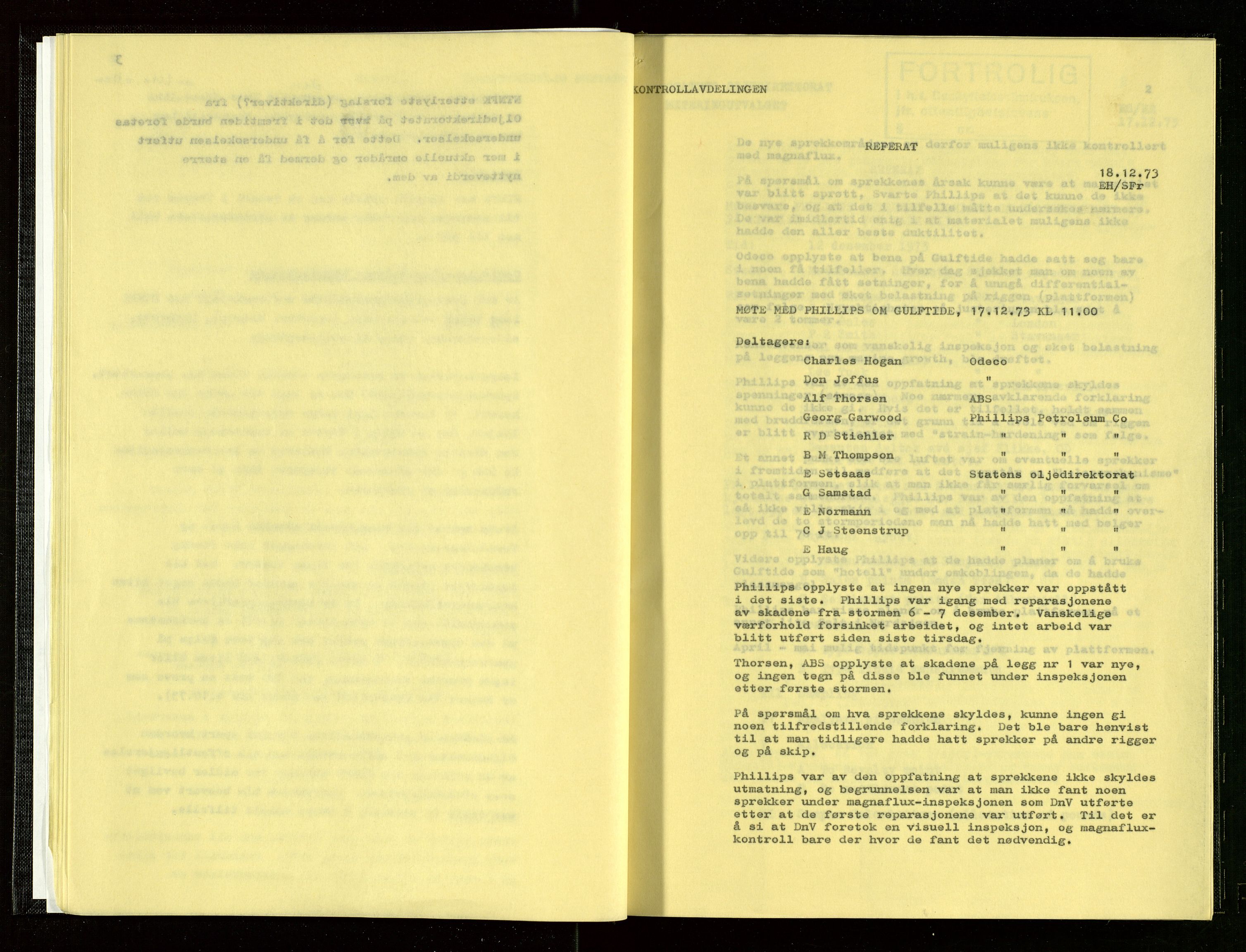 Oljedirektoratet, AV/SAST-A-101366/Aa/L0001: Referatprotokoller, 1973