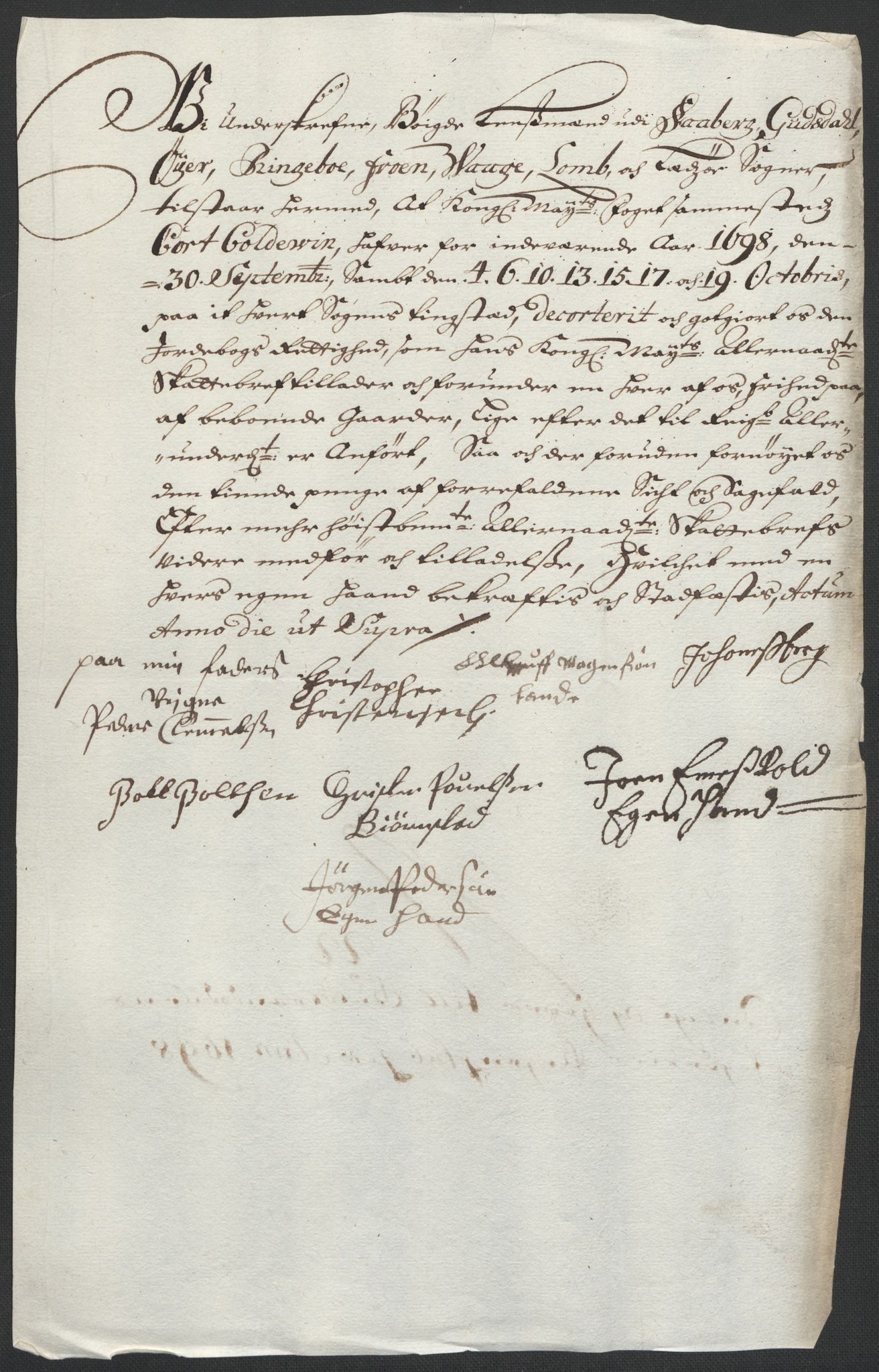 Rentekammeret inntil 1814, Reviderte regnskaper, Fogderegnskap, AV/RA-EA-4092/R17/L1171: Fogderegnskap Gudbrandsdal, 1698, p. 167