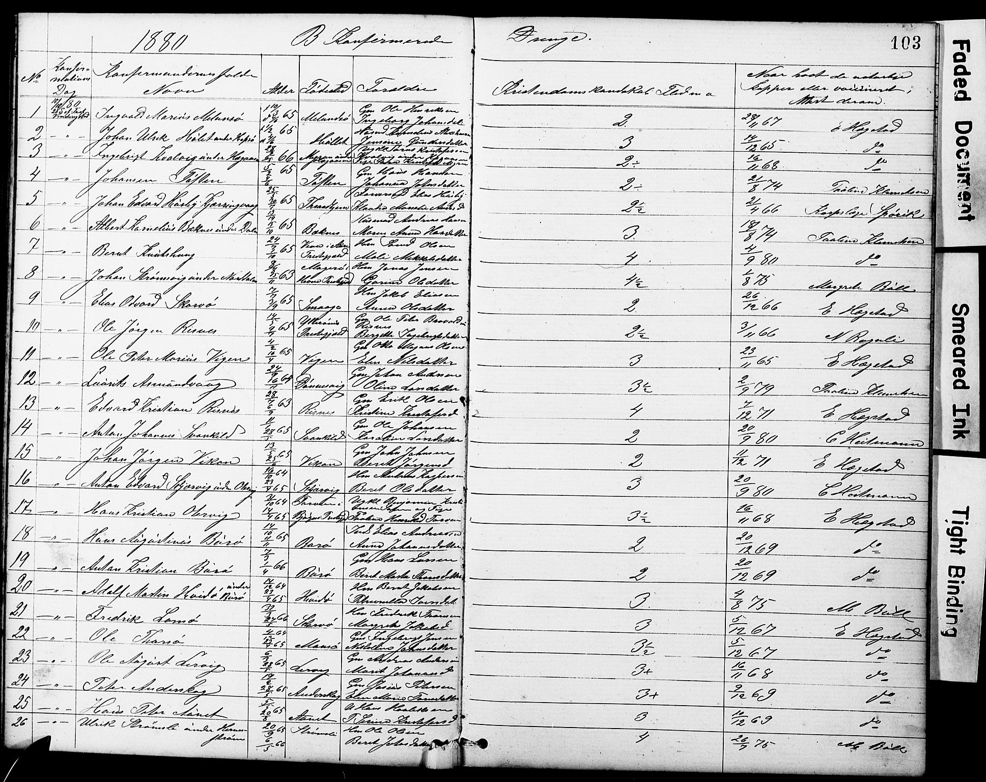 Ministerialprotokoller, klokkerbøker og fødselsregistre - Sør-Trøndelag, SAT/A-1456/634/L0541: Parish register (copy) no. 634C03, 1874-1891, p. 103
