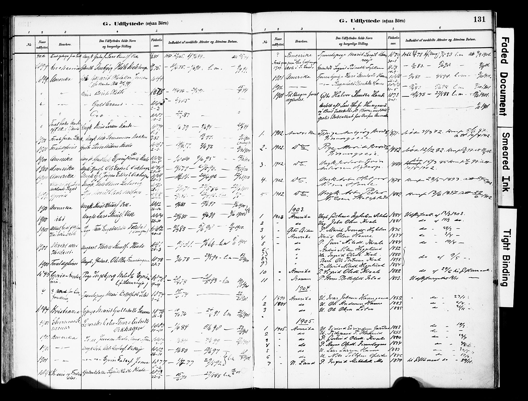Vestre Slidre prestekontor, SAH/PREST-136/H/Ha/Haa/L0004: Parish register (official) no. 4, 1881-1911, p. 131