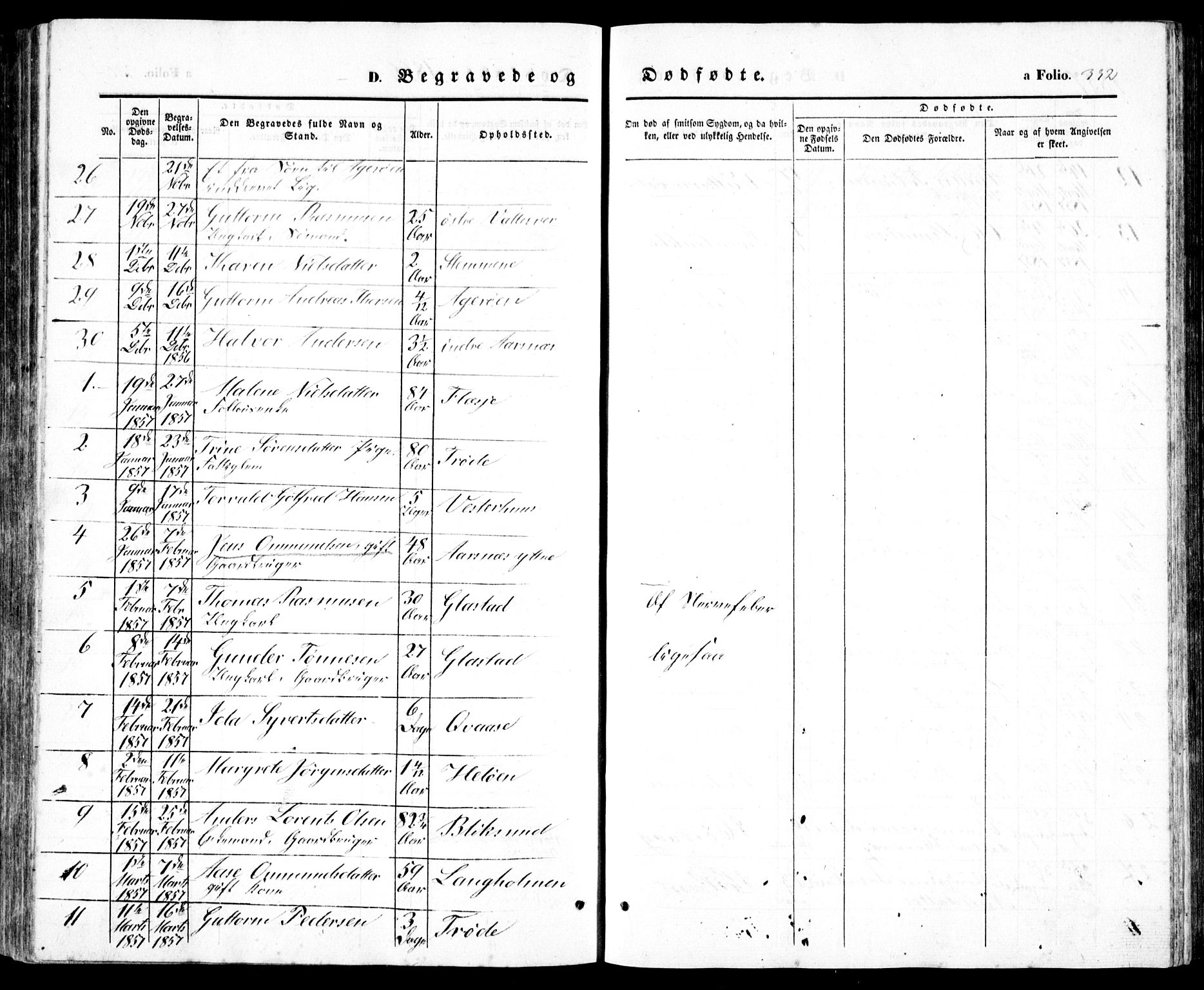 Høvåg sokneprestkontor, AV/SAK-1111-0025/F/Fb/L0002: Parish register (copy) no. B 2, 1847-1869, p. 332