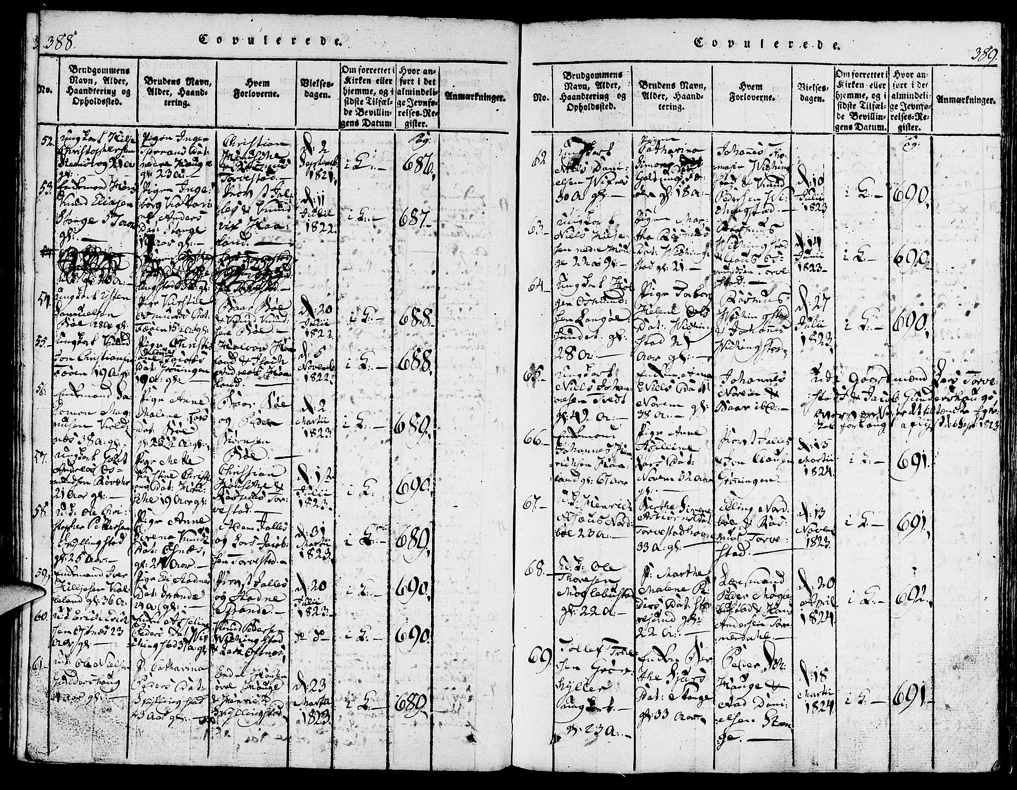 Torvastad sokneprestkontor, AV/SAST-A -101857/H/Ha/Haa/L0004: Parish register (official) no. A 3 /1, 1817-1836, p. 388-389