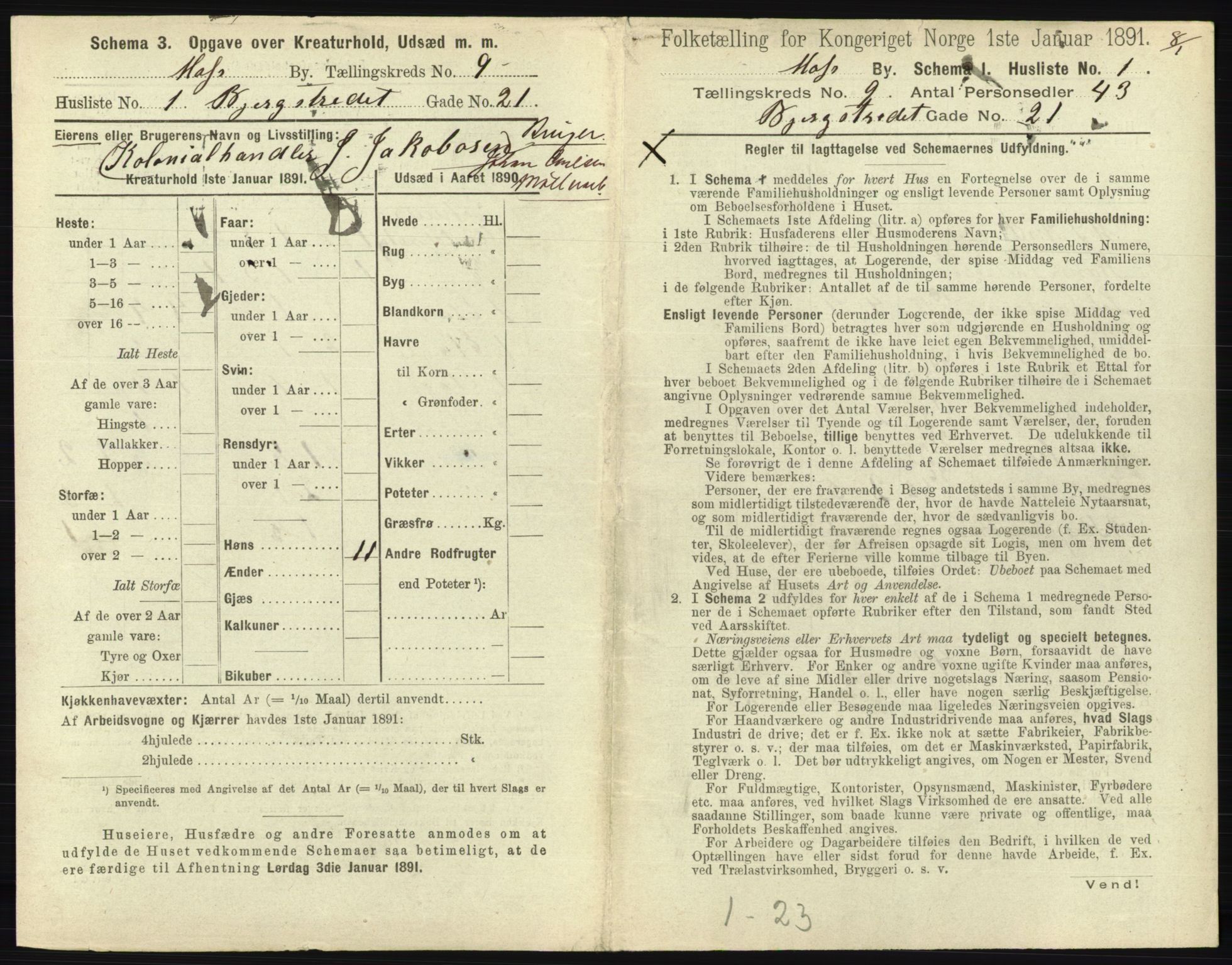 RA, 1891 census for 0104 Moss, 1891, p. 640