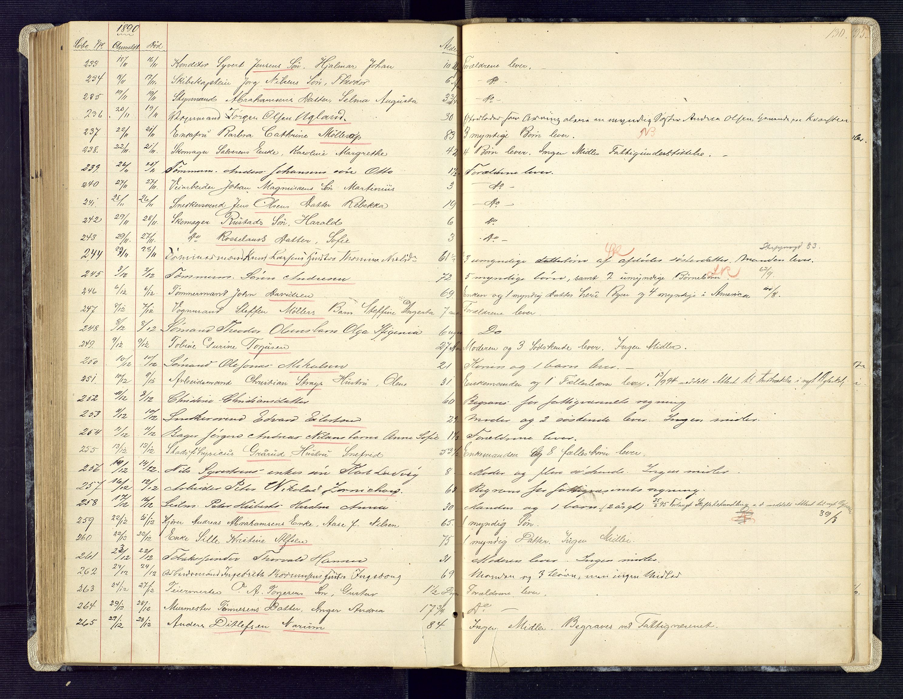 Kristiansand byrett, AV/SAK-1223-0001/H/Ha/L0006: Anmeldte dødsfall, 1878-1892, p. 130