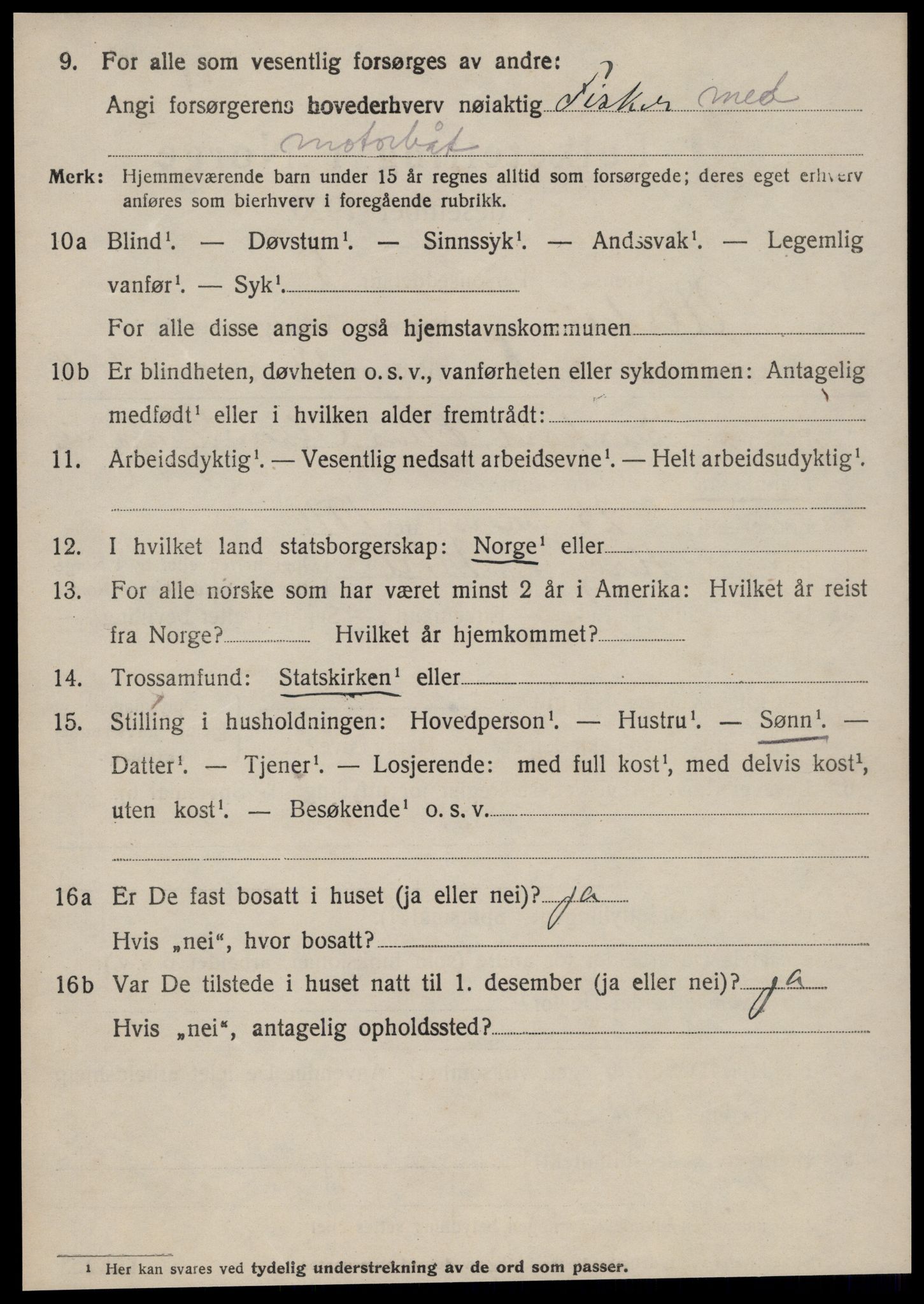 SAT, 1920 census for Ulstein, 1920, p. 5323