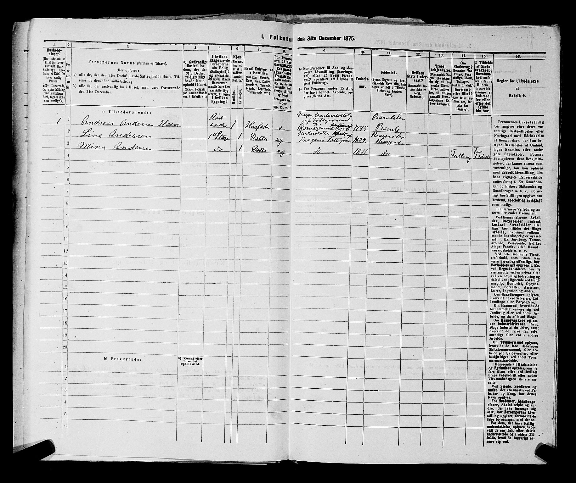 SAKO, 1875 census for 0801P Kragerø, 1875, p. 864