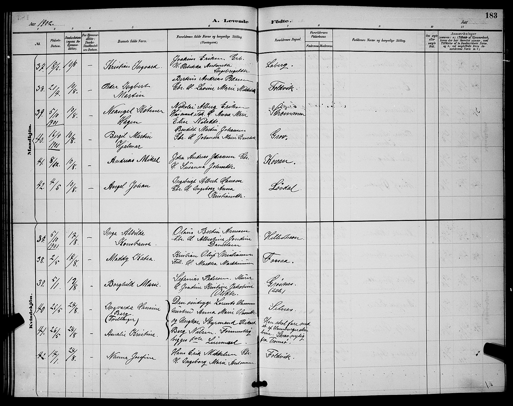 Ibestad sokneprestembete, AV/SATØ-S-0077/H/Ha/Hab/L0008klokker: Parish register (copy) no. 8, 1890-1903, p. 183