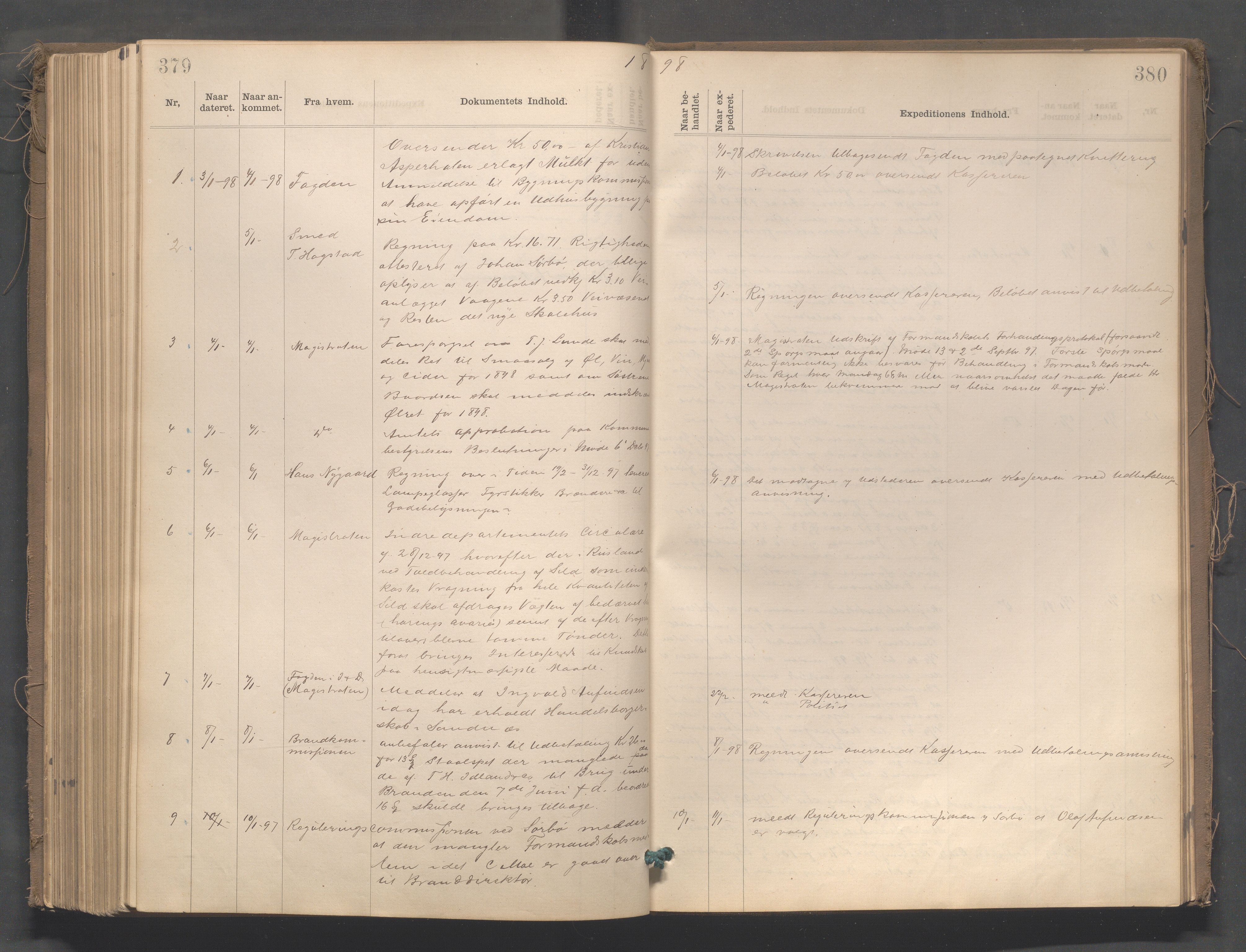 Sandnes kommune - Formannskapet og Bystyret, IKAR/K-100188/C/Ca, 1882-1899, p. 379-380