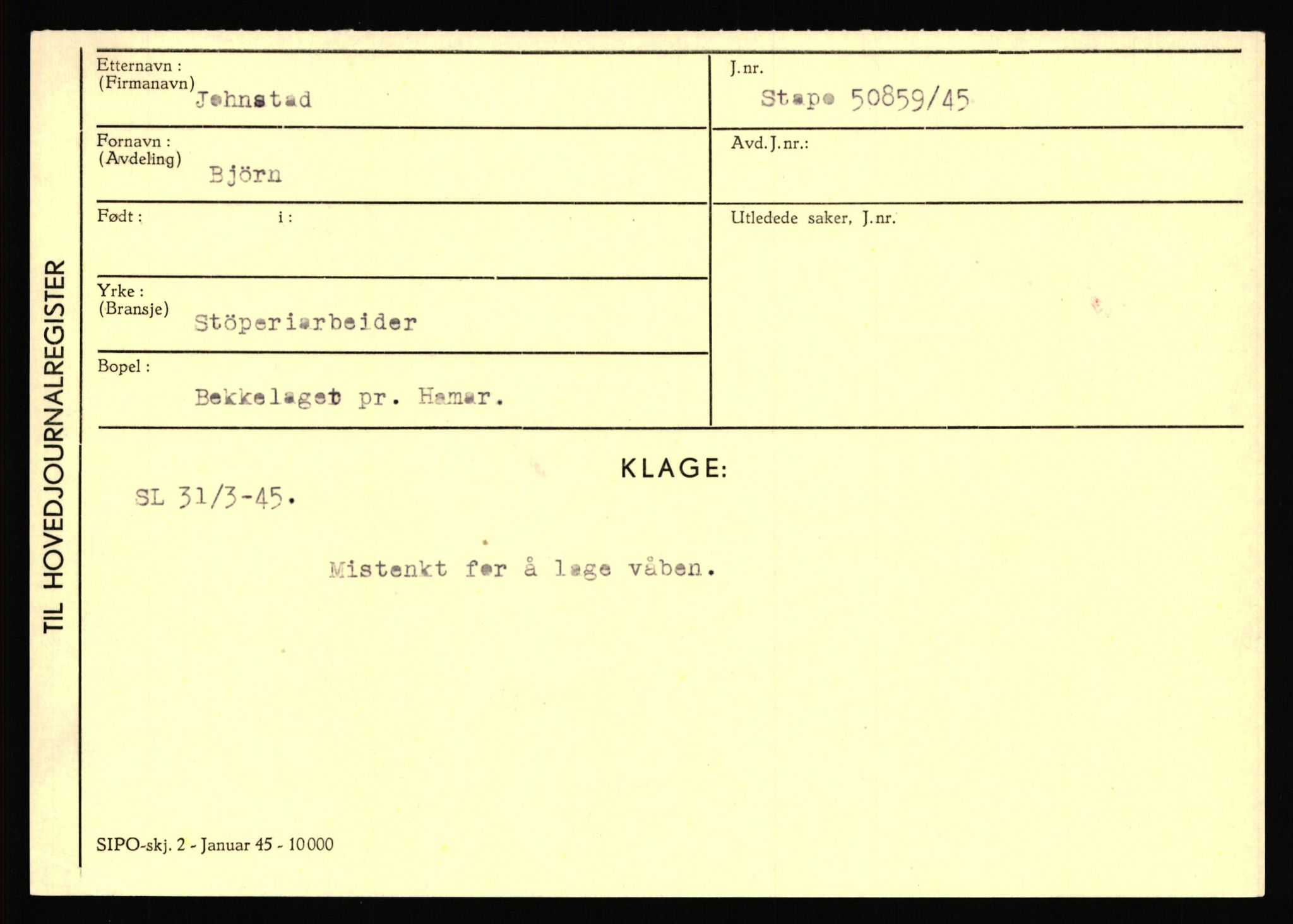 Statspolitiet - Hovedkontoret / Osloavdelingen, AV/RA-S-1329/C/Ca/L0008: Johan(nes)sen - Knoph, 1943-1945, p. 2359