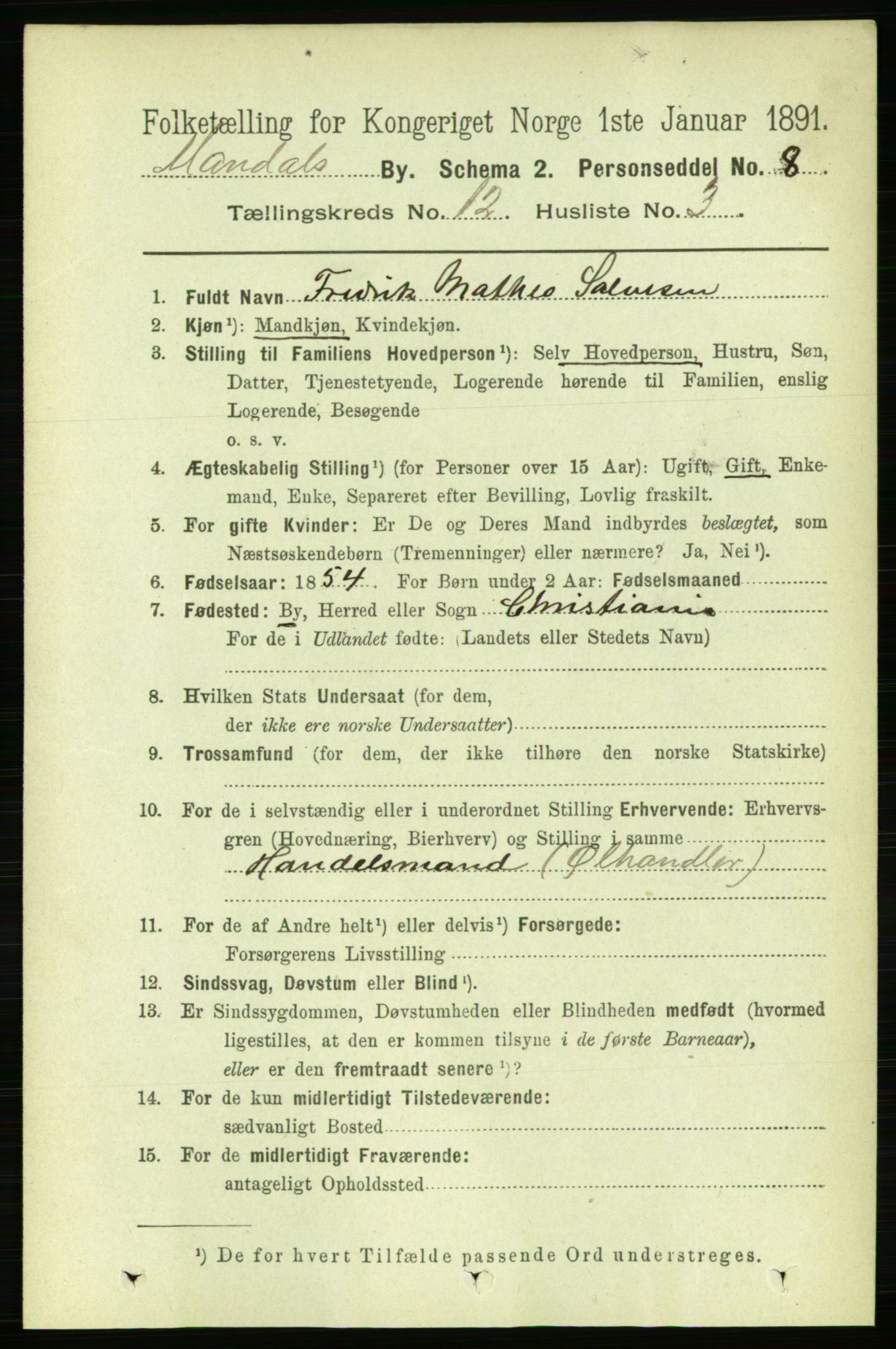 RA, 1891 census for 1002 Mandal, 1891, p. 2909