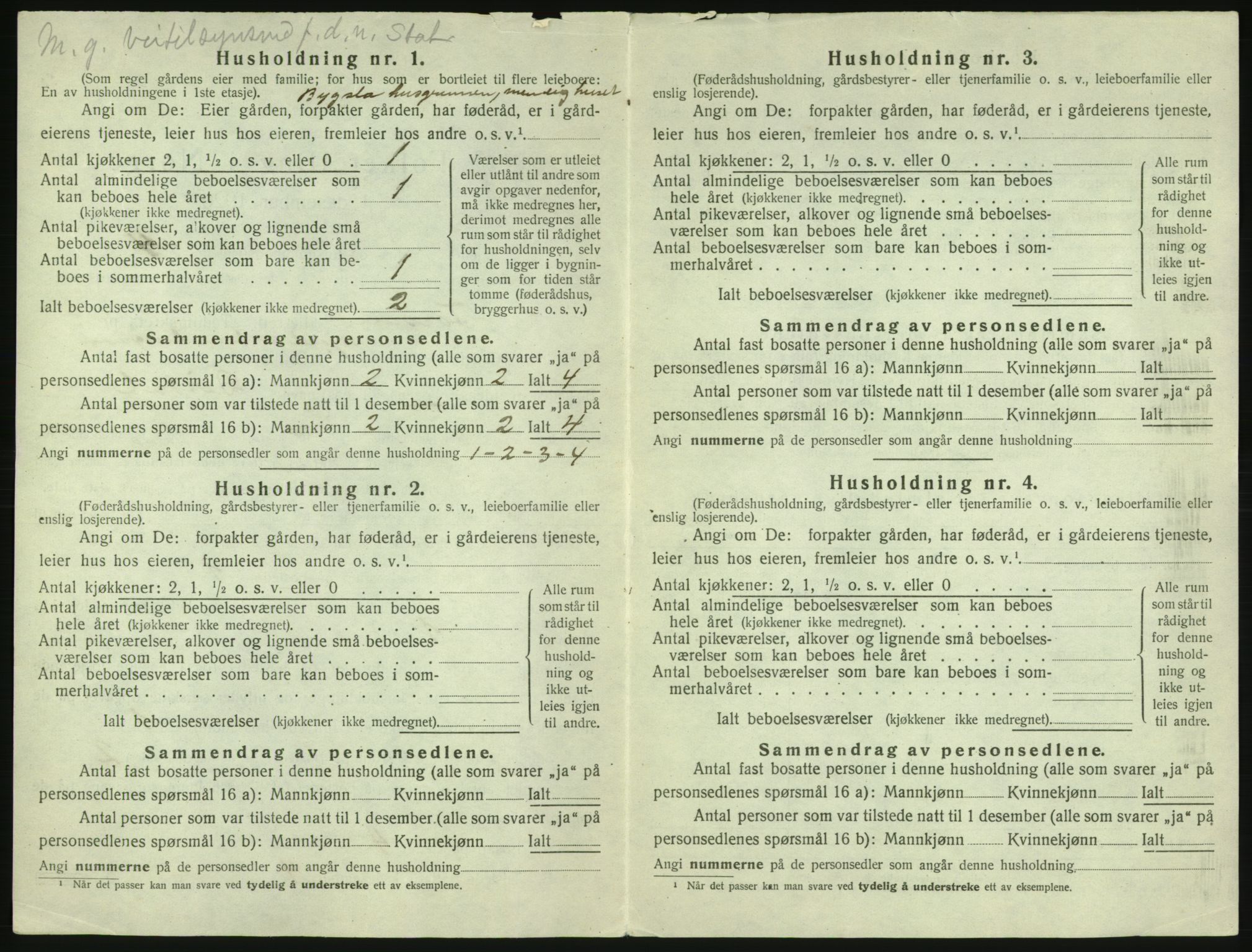 SAST, 1920 census for Forsand, 1920, p. 754