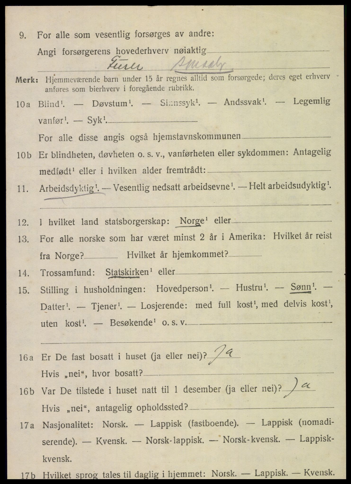 SAT, 1920 census for Hegra, 1920, p. 4851