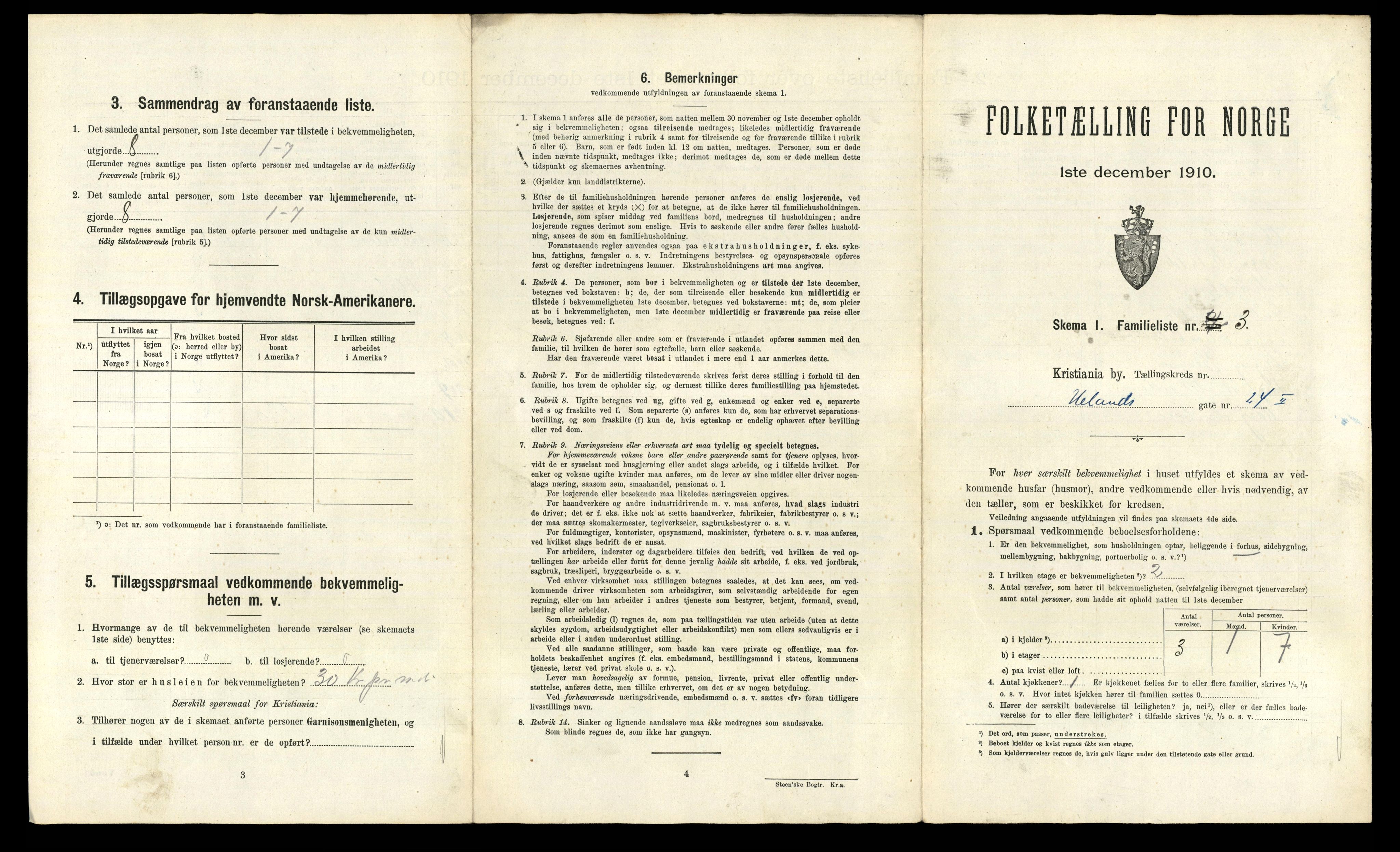 RA, 1910 census for Kristiania, 1910, p. 114121