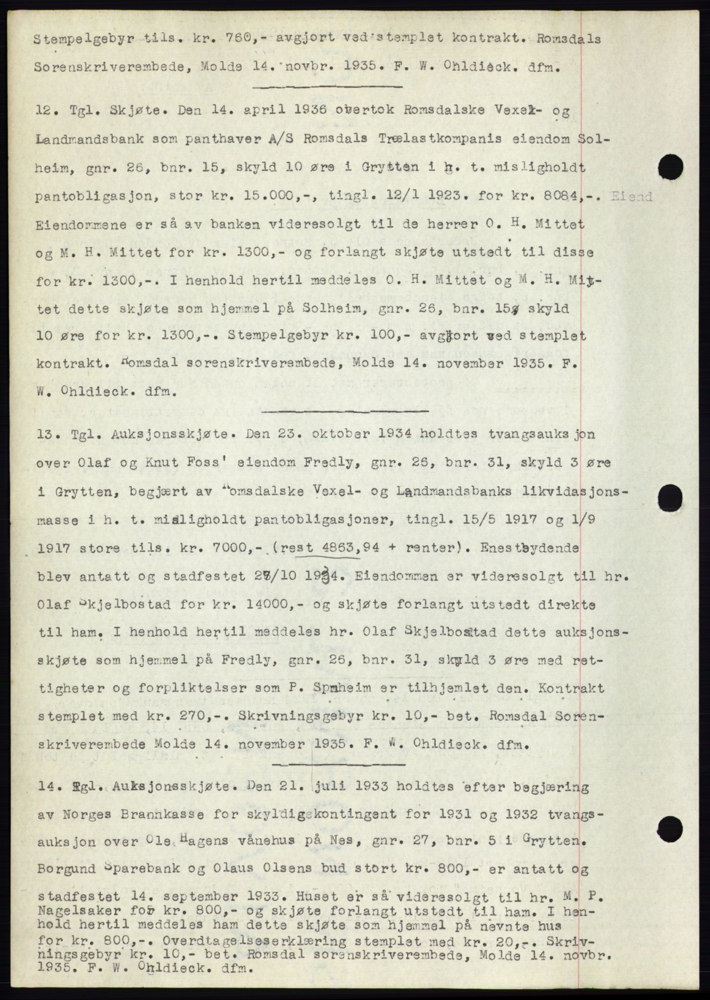 Romsdal sorenskriveri, AV/SAT-A-4149/1/2/2C/L0067: Mortgage book no. 61, 1935-1935, Deed date: 15.11.1935