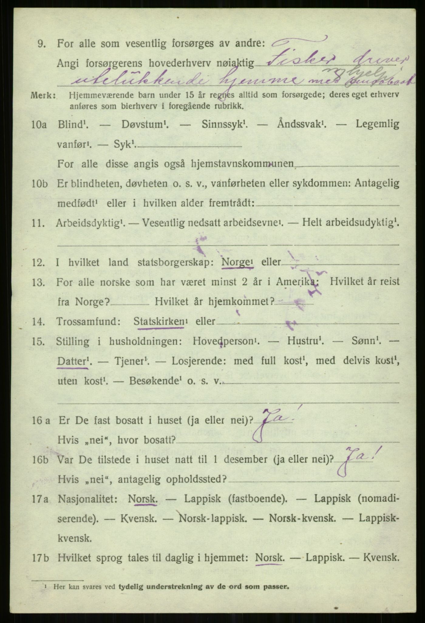 SATØ, 1920 census for Helgøy, 1920, p. 3161