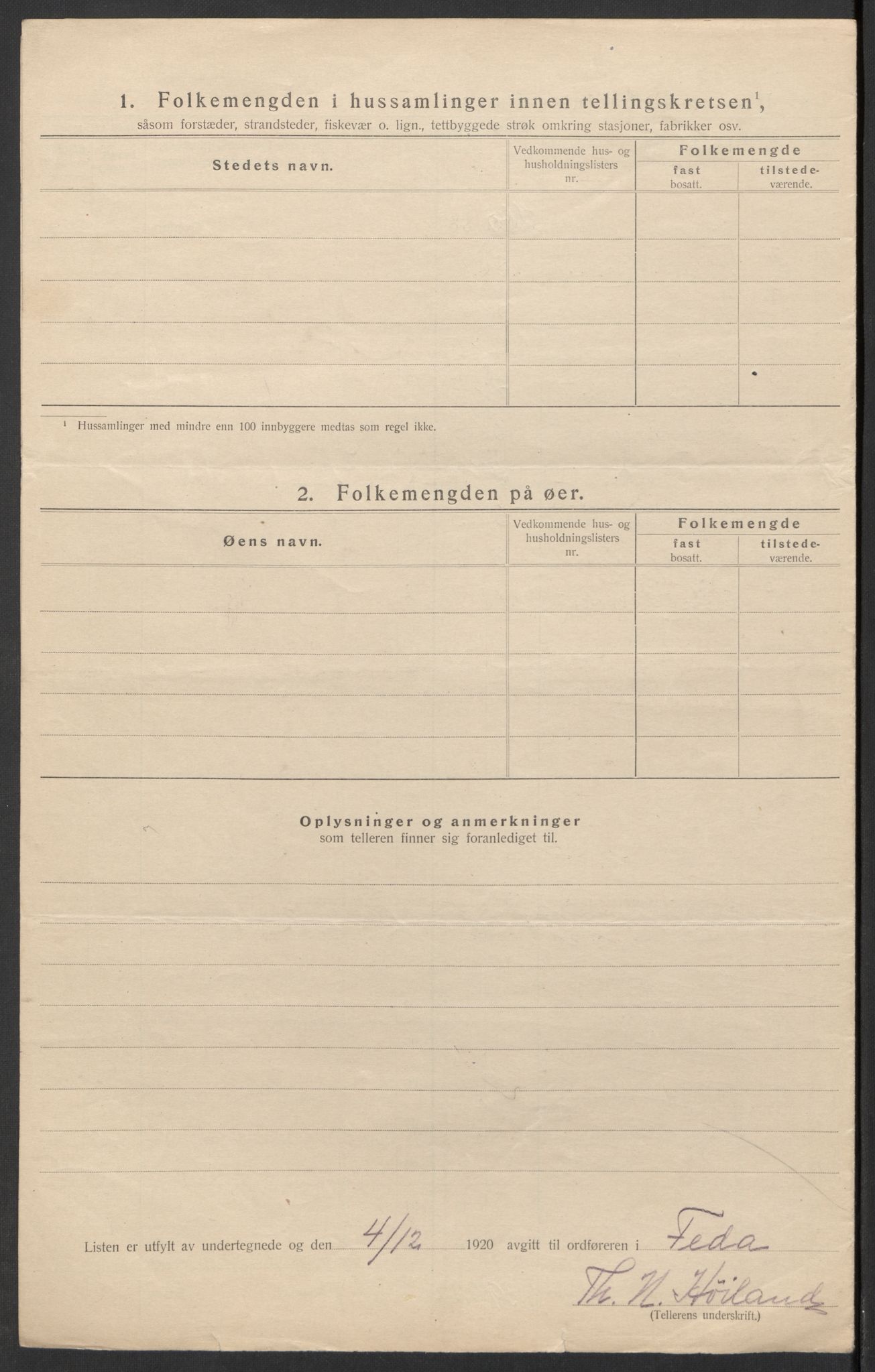 SAK, 1920 census for Feda, 1920, p. 11