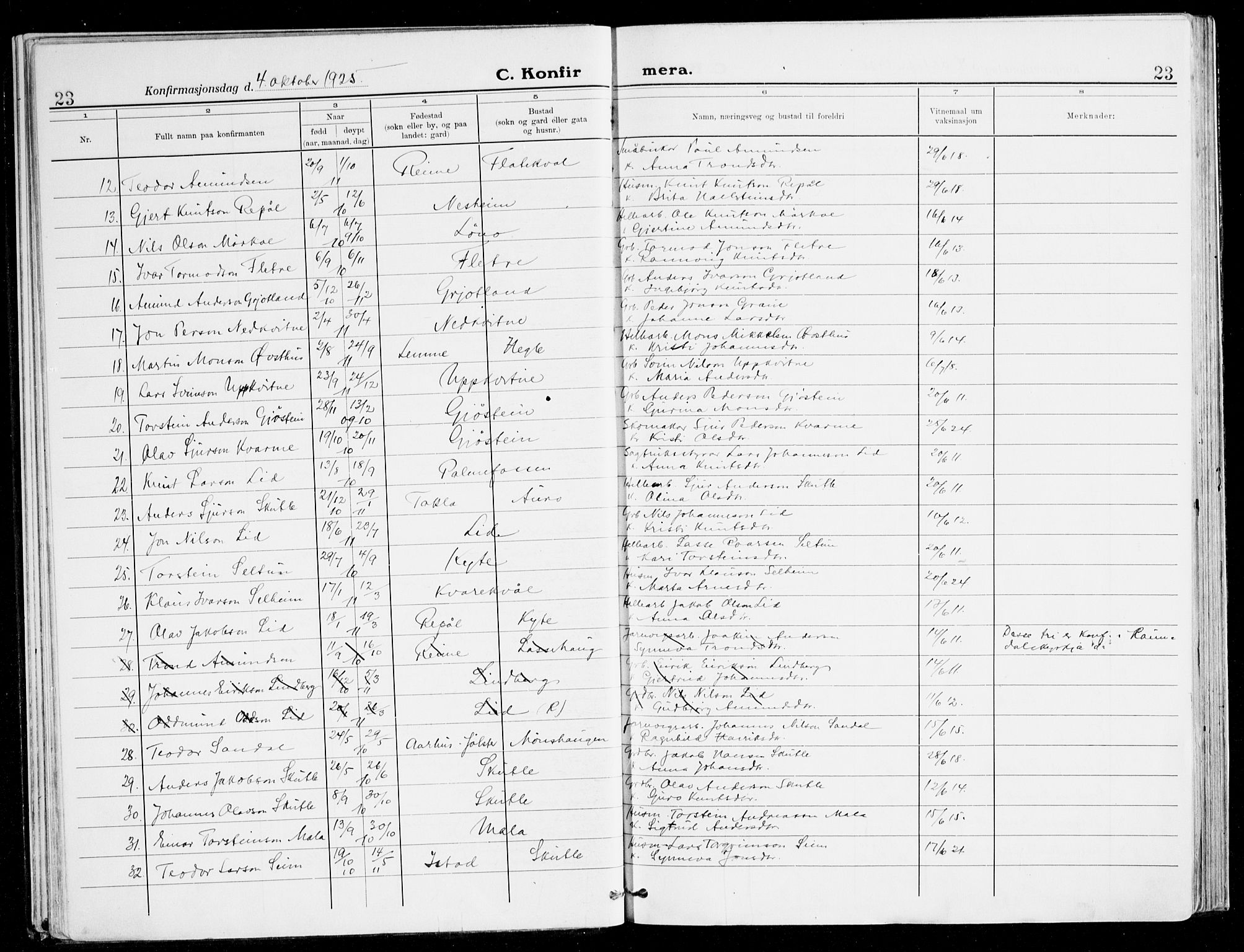 Voss sokneprestembete, SAB/A-79001/H/Haa: Parish register (official) no. B 3, 1922-1942, p. 23