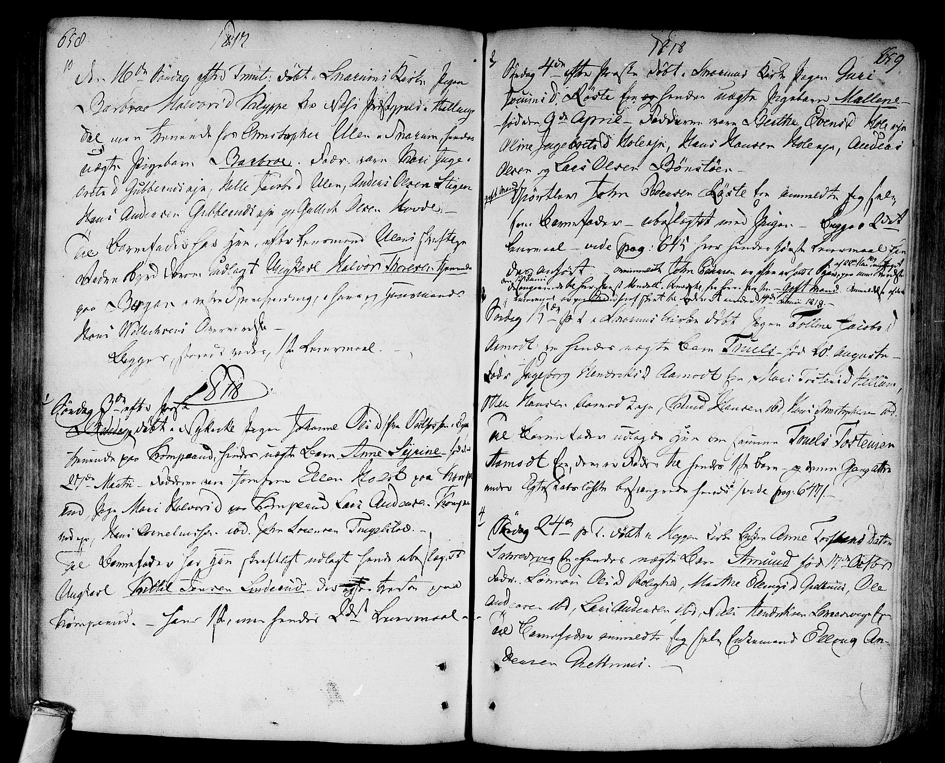 Modum kirkebøker, AV/SAKO-A-234/F/Fa/L0003: Parish register (official) no. 3, 1783-1819, p. 658-659