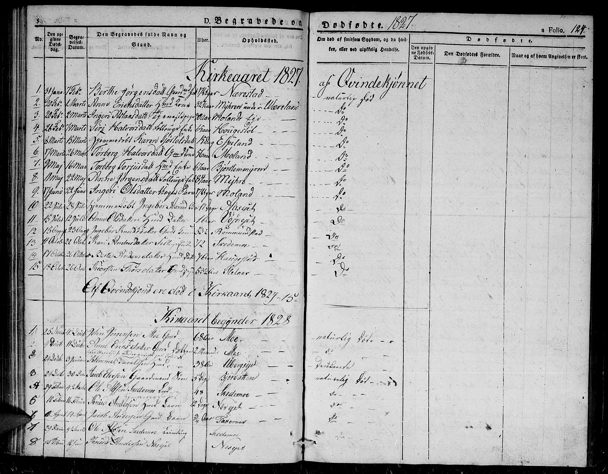 Gjerstad sokneprestkontor, AV/SAK-1111-0014/F/Fa/Fab/L0001: Parish register (official) no. A 1, 1820-1835, p. 124