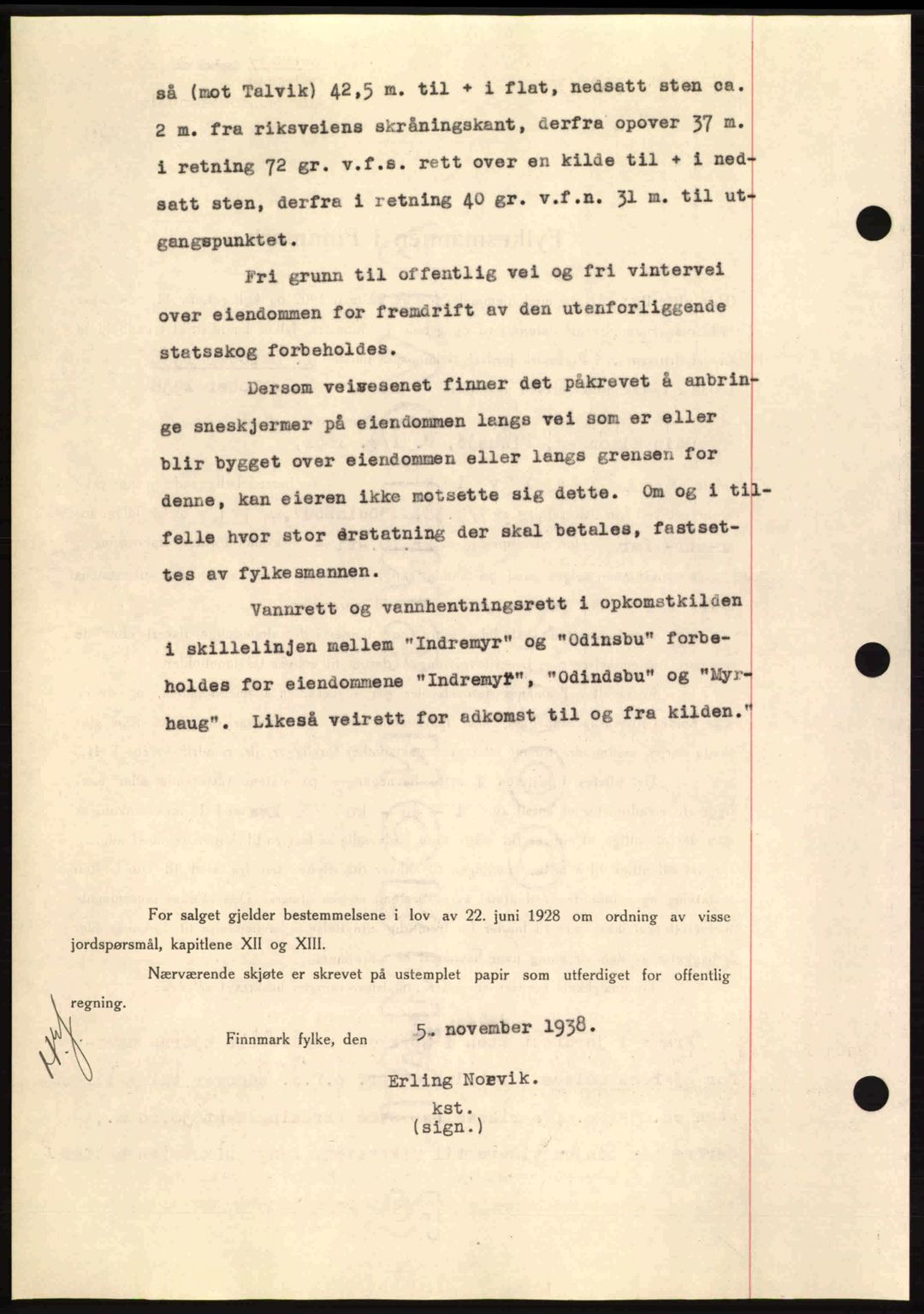 Alta fogderi/sorenskriveri, SATØ/SATØ-5/1/K/Kd/L0031pantebok: Mortgage book no. 31, 1938-1939, Diary no: : 819/1938