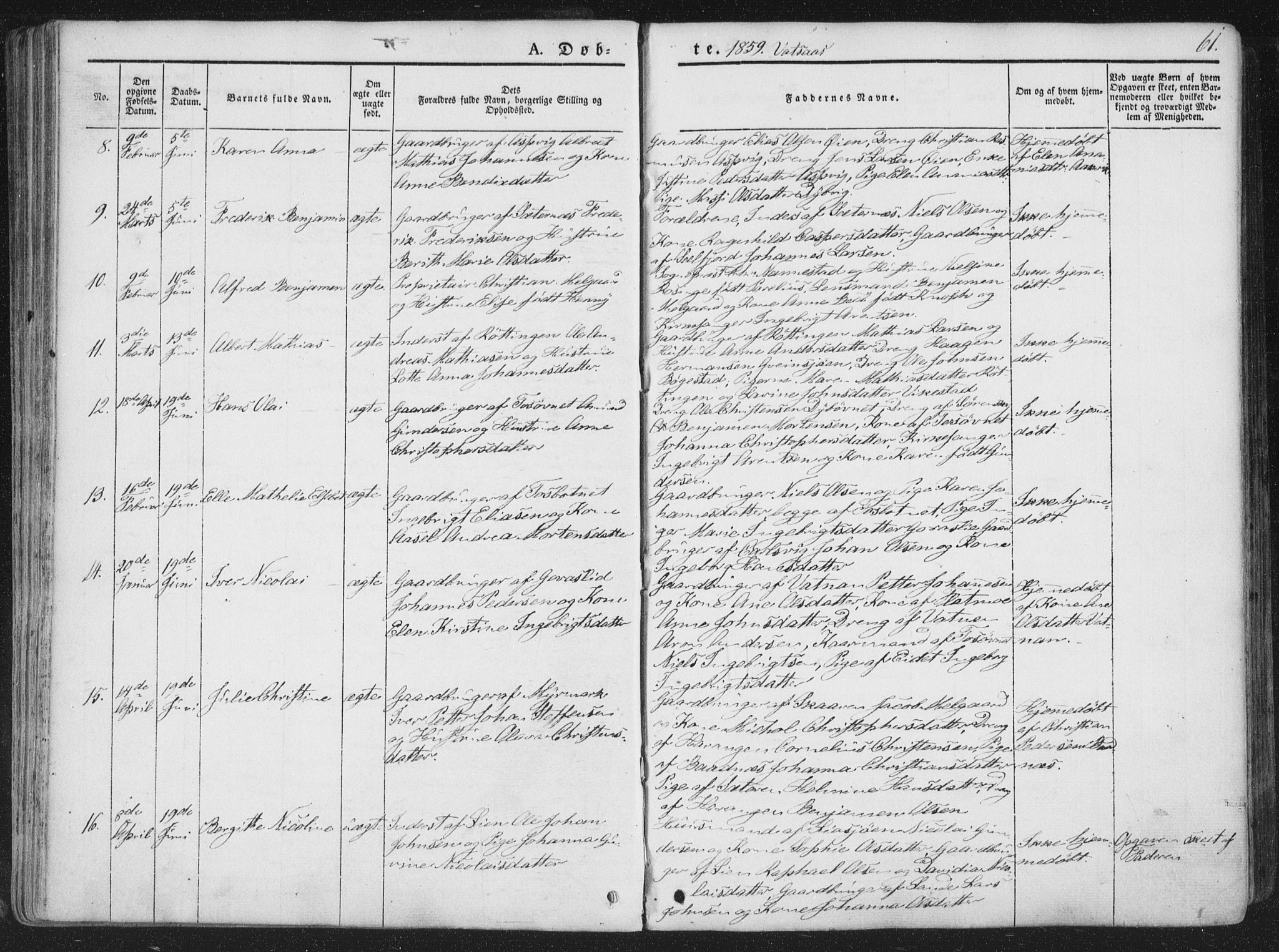 Ministerialprotokoller, klokkerbøker og fødselsregistre - Nordland, AV/SAT-A-1459/810/L0144: Parish register (official) no. 810A07 /1, 1841-1862, p. 61