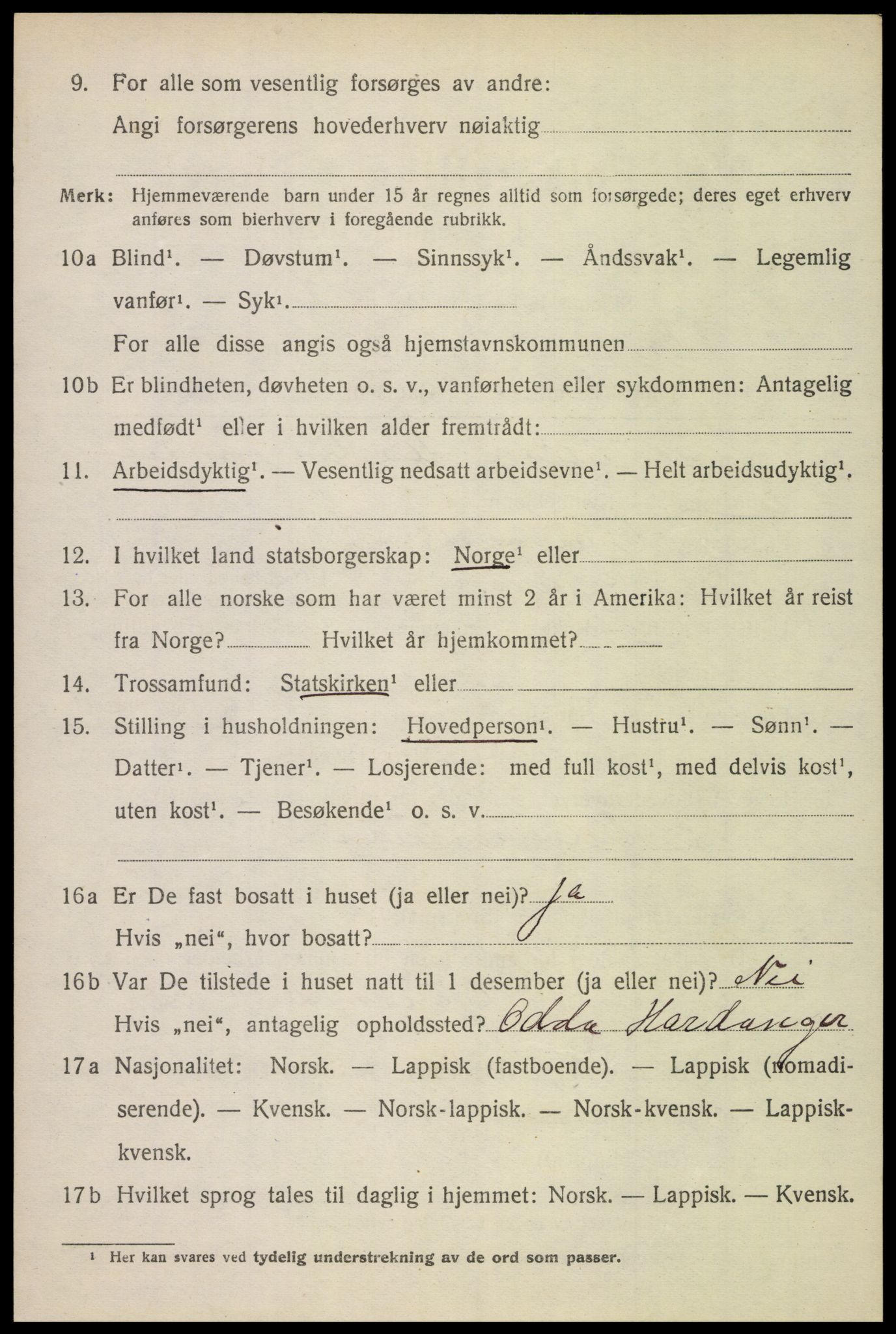 SAT, 1920 census for Borge, 1920, p. 5718