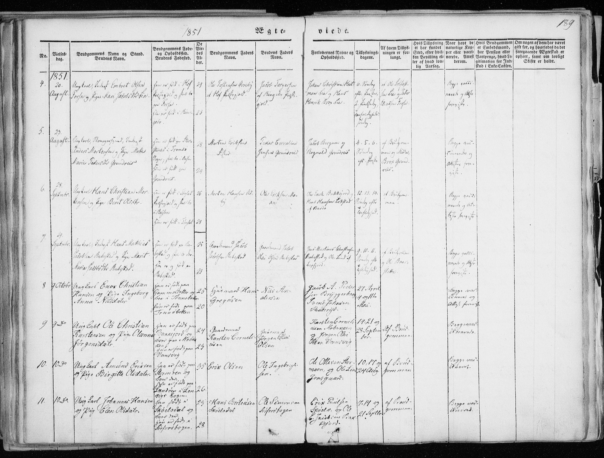 Tranøy sokneprestkontor, SATØ/S-1313/I/Ia/Iaa/L0006kirke: Parish register (official) no. 6, 1844-1855, p. 189
