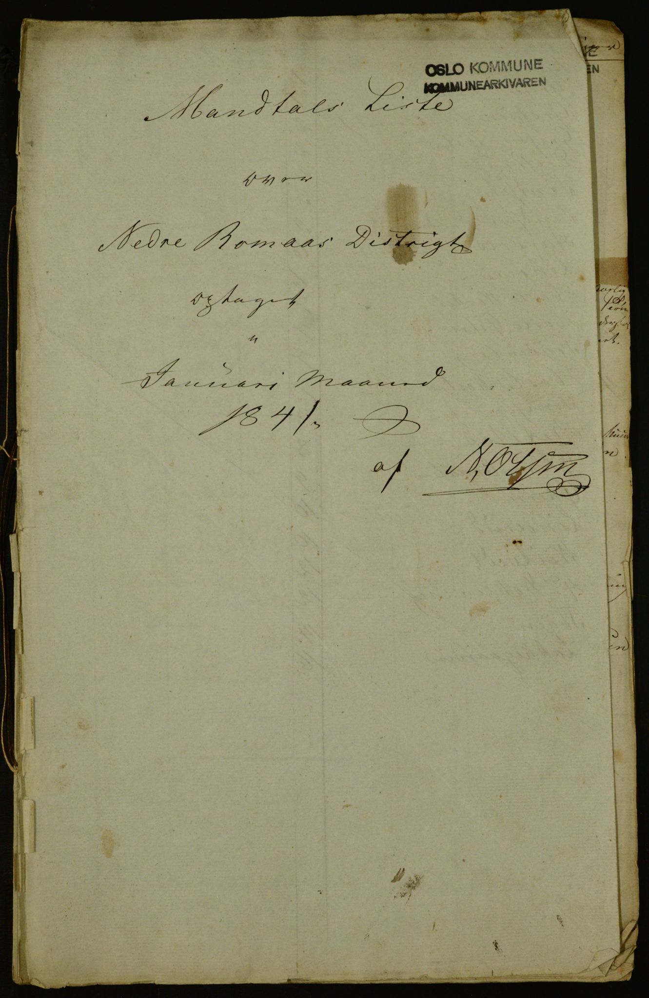 OBA, Census for Aker 1841, 1841