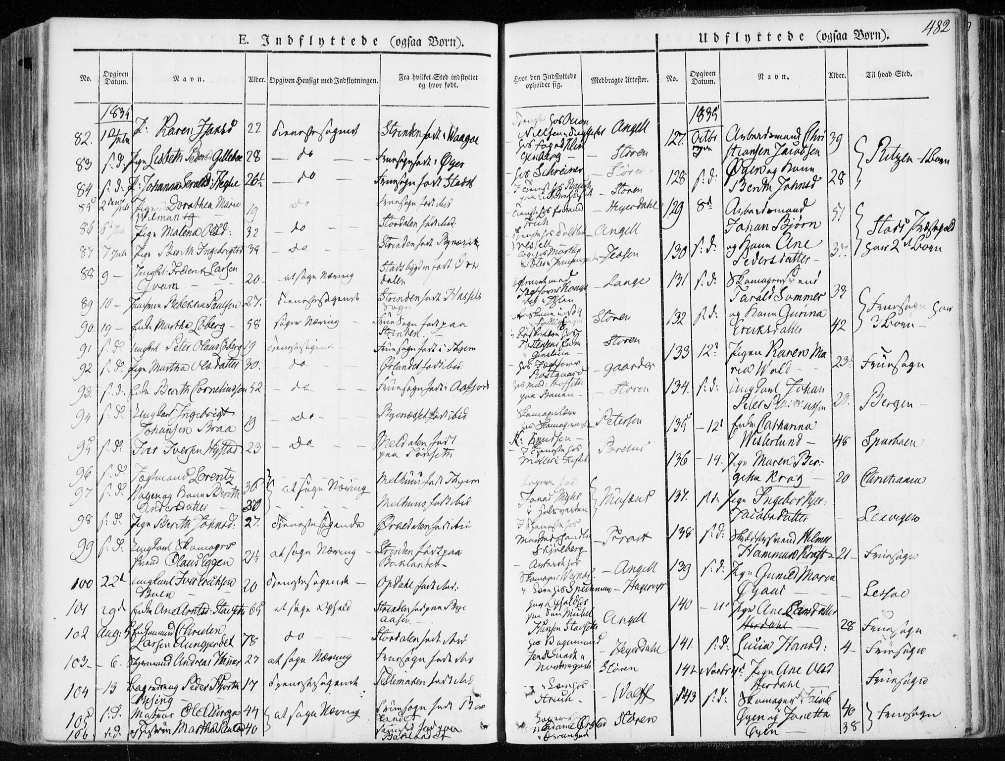 Ministerialprotokoller, klokkerbøker og fødselsregistre - Sør-Trøndelag, SAT/A-1456/601/L0047: Parish register (official) no. 601A15, 1831-1839, p. 482