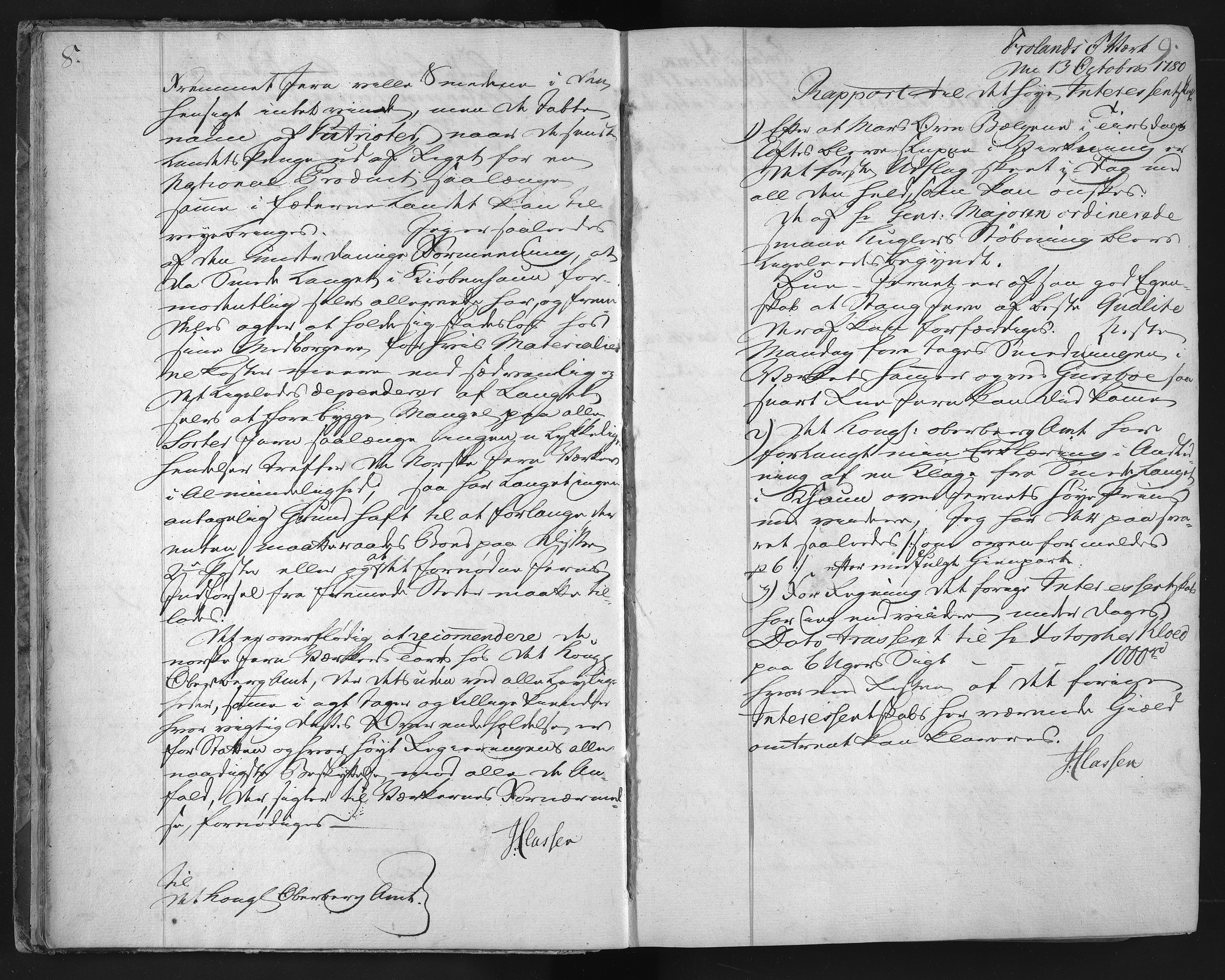 Froland Verk, AAKS/DA-1023/1/01/L0002: Brevkopibok, 1780-1785, p. 8-9