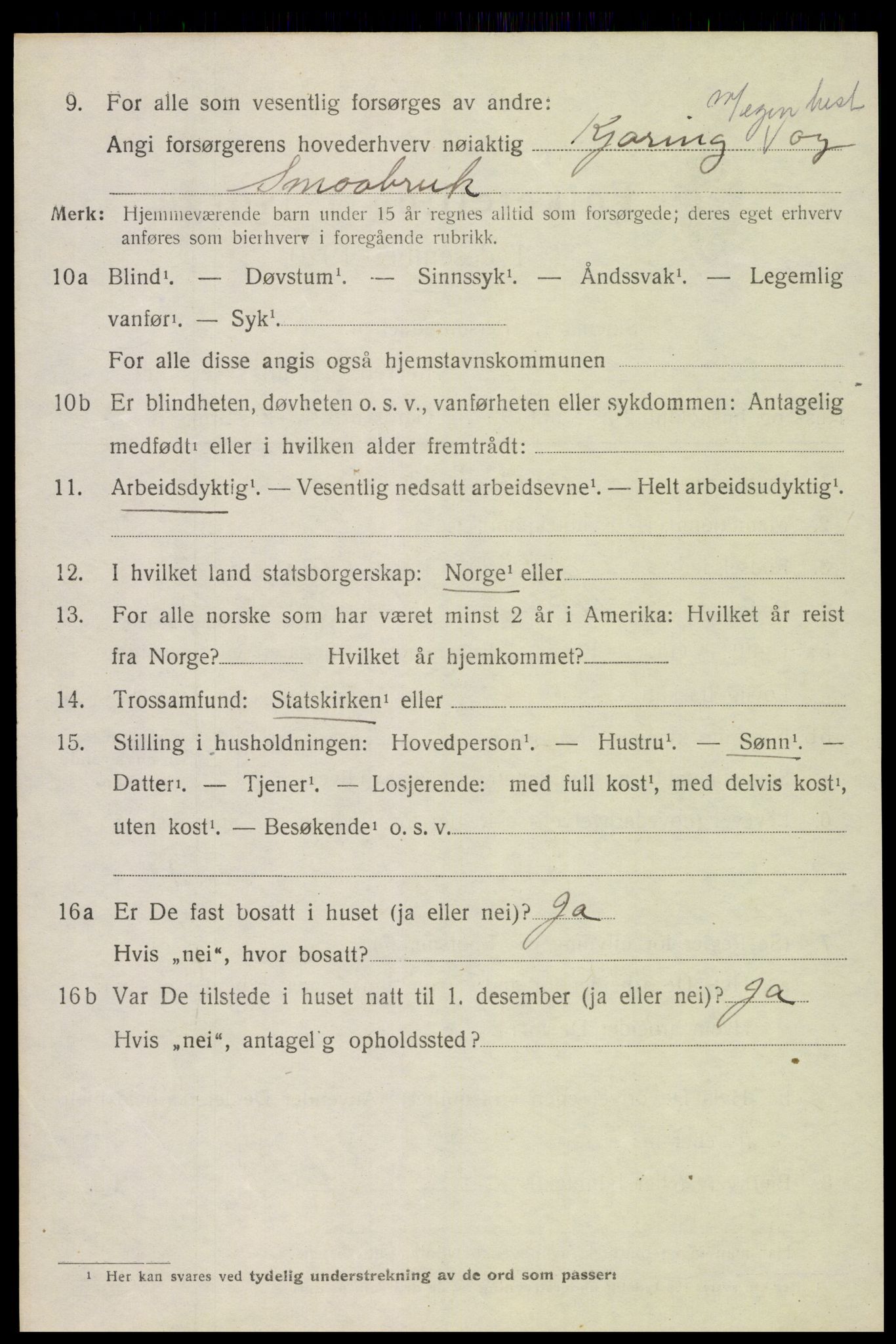 SAH, 1920 census for Løten, 1920, p. 11866