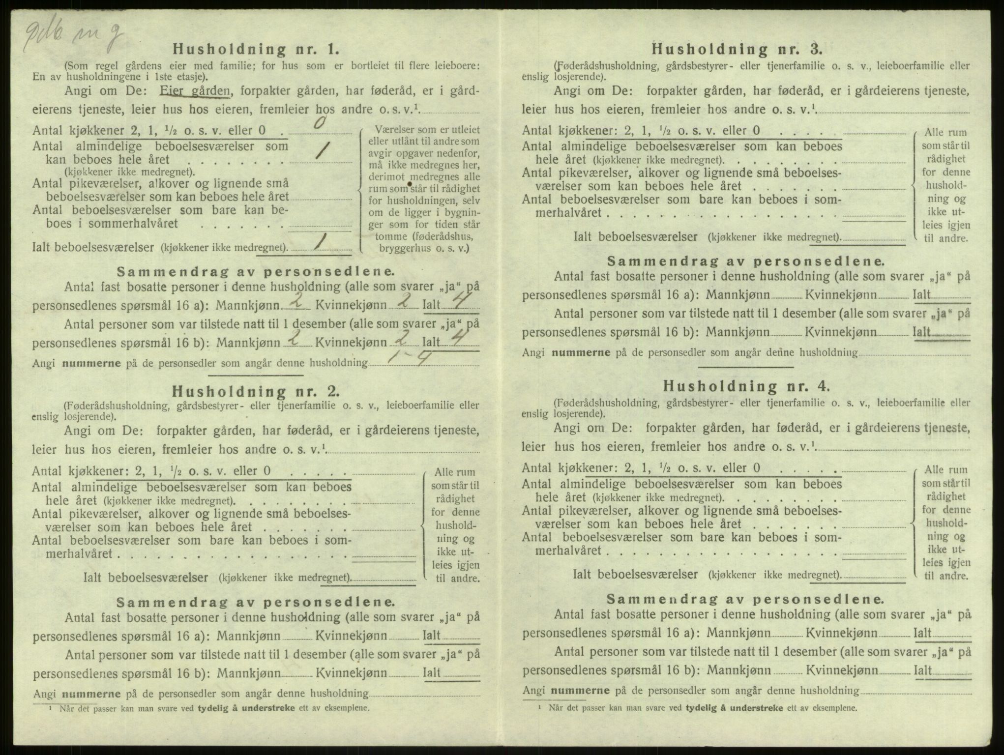 SAB, 1920 census for Borgund, 1920, p. 85