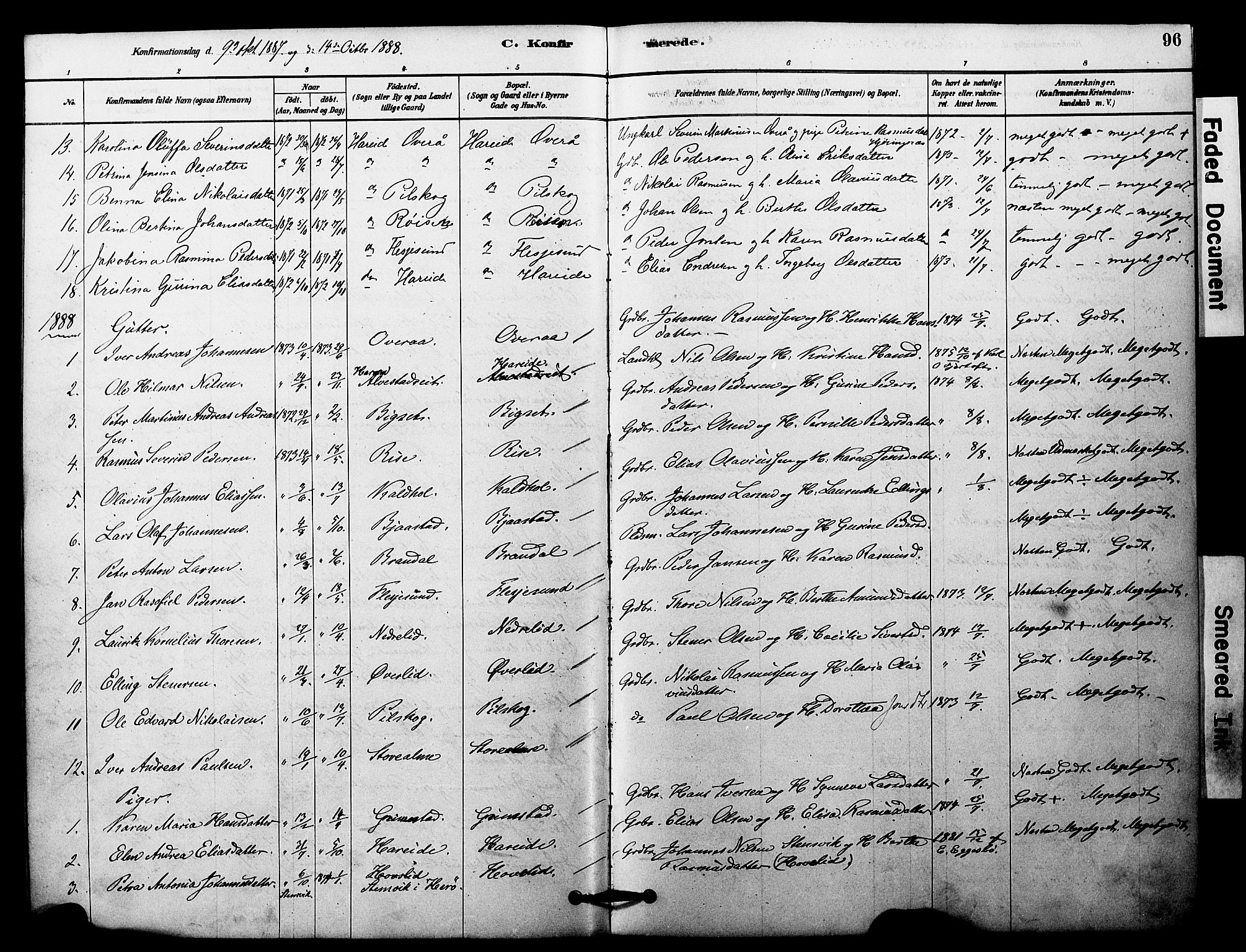 Ministerialprotokoller, klokkerbøker og fødselsregistre - Møre og Romsdal, SAT/A-1454/510/L0122: Parish register (official) no. 510A02, 1878-1897, p. 96