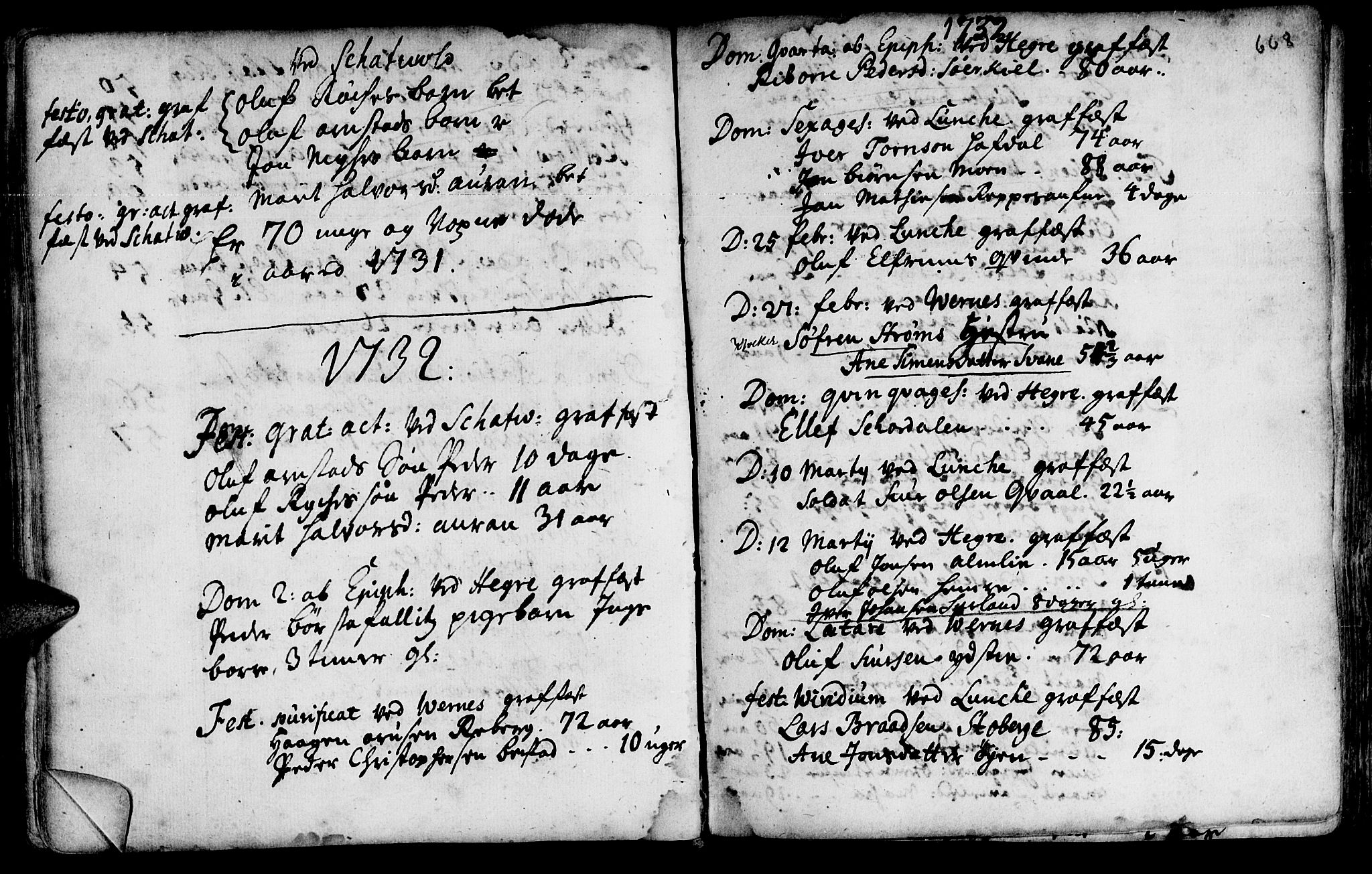 Ministerialprotokoller, klokkerbøker og fødselsregistre - Nord-Trøndelag, SAT/A-1458/709/L0055: Parish register (official) no. 709A03, 1730-1739, p. 667-668