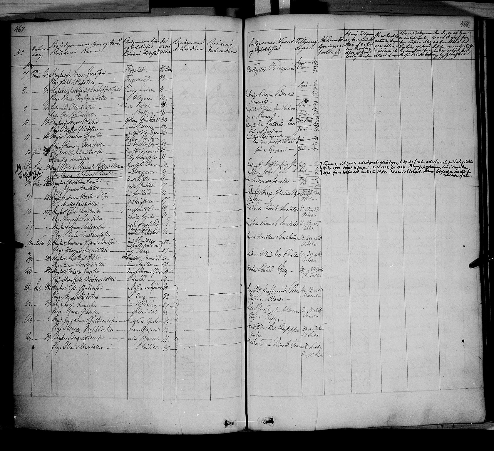 Fåberg prestekontor, SAH/PREST-086/H/Ha/Haa/L0005: Parish register (official) no. 5, 1836-1854, p. 467-468