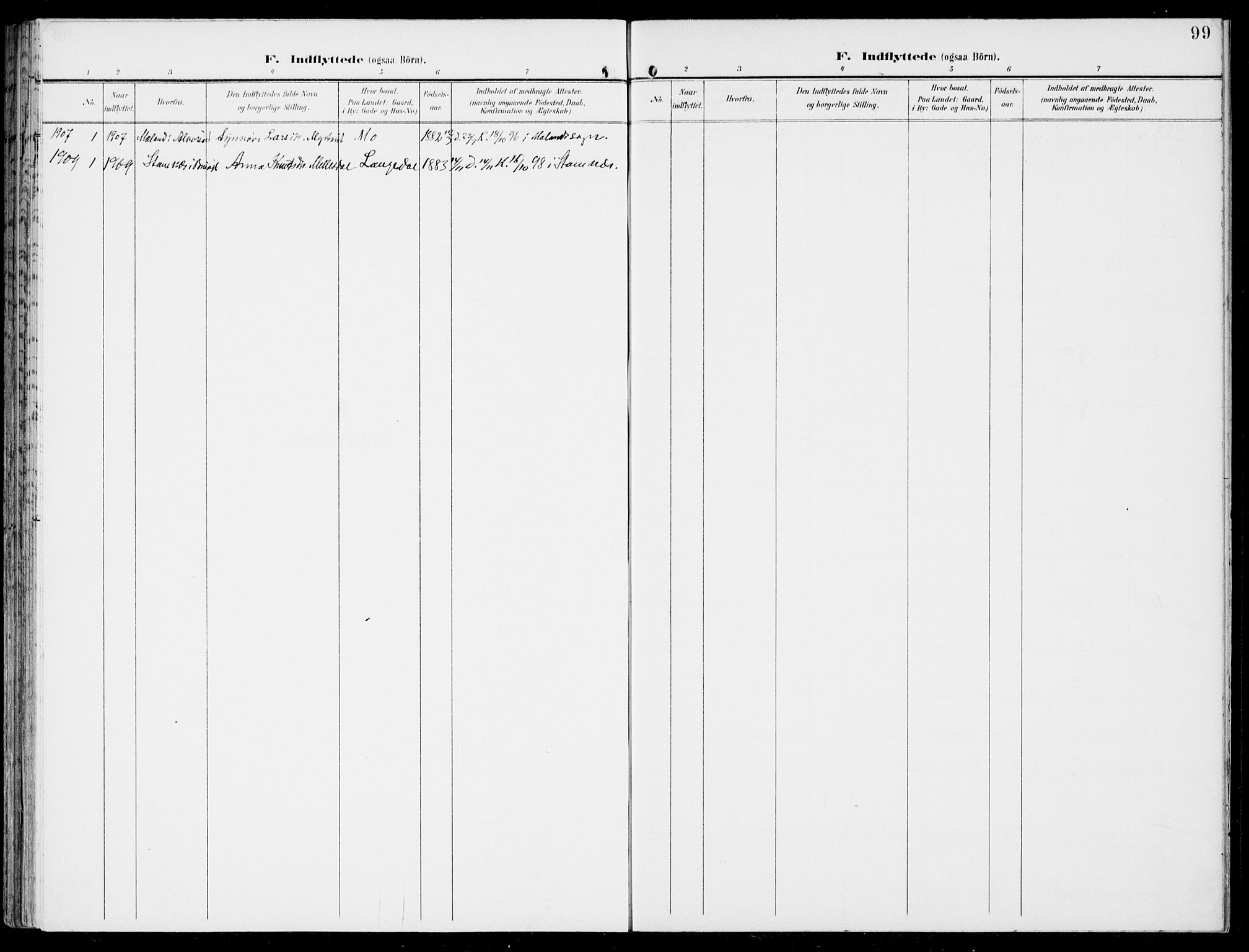 Hosanger sokneprestembete, SAB/A-75801/H/Haa: Parish register (official) no. C  2, 1901-1925, p. 99