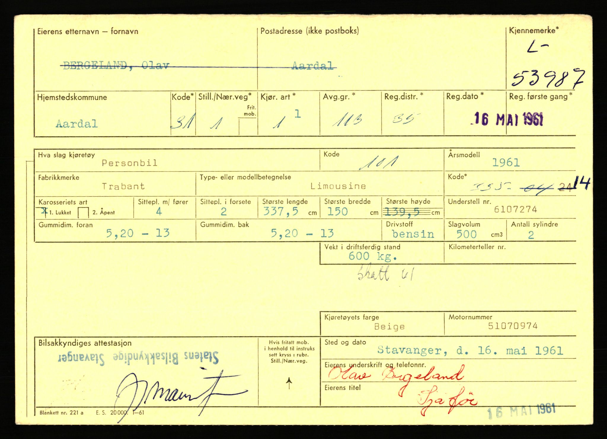 Stavanger trafikkstasjon, AV/SAST-A-101942/0/F/L0053: L-52900 - L-54199, 1930-1971, p. 2433