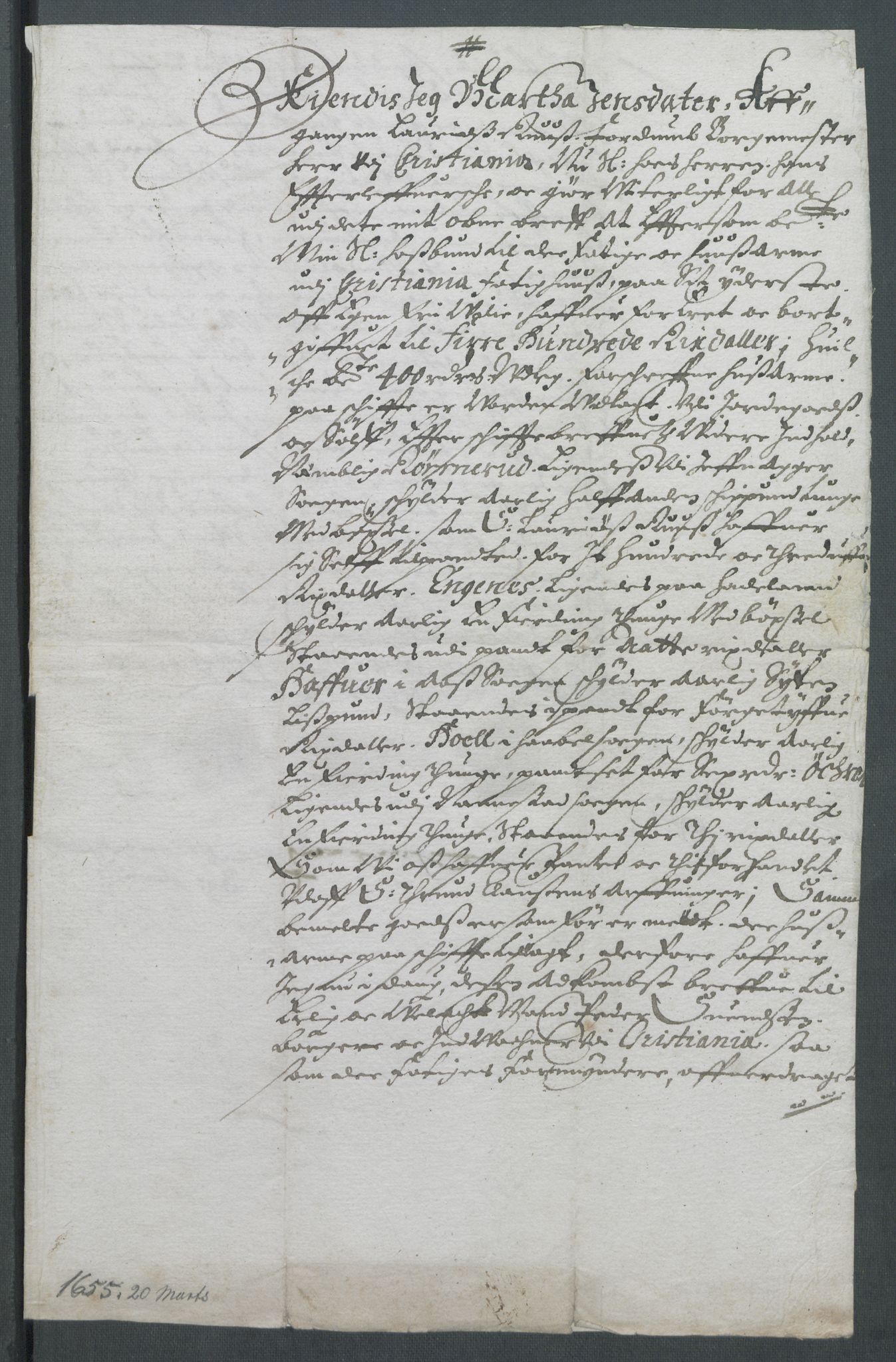 Riksarkivets diplomsamling, AV/RA-EA-5965/F02/L0166: Dokumenter, 1654-1656, p. 109