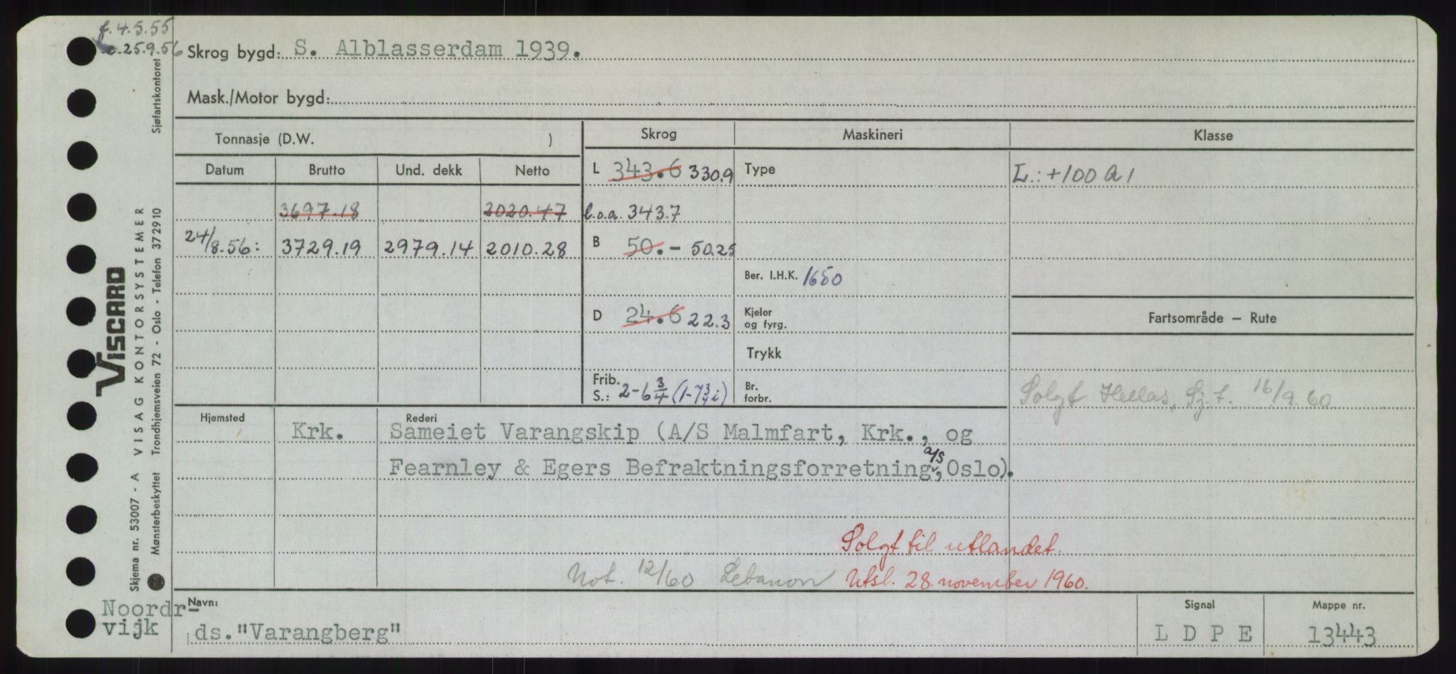 Sjøfartsdirektoratet med forløpere, Skipsmålingen, RA/S-1627/H/Hd/L0040: Fartøy, U-Ve, p. 301