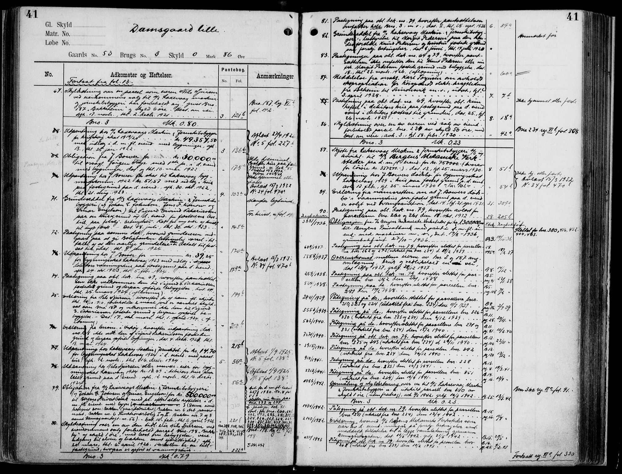 Midhordland sorenskriveri, AV/SAB-A-3001/1/G/Ga/Gab/L0113: Mortgage register no. II.A.b.113, p. 41